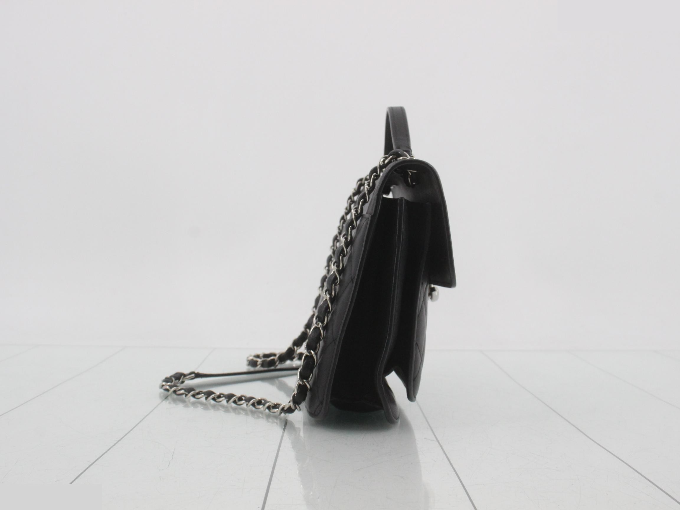 Matelassé Chain Handbag/Shoulder Bag, Black — view 4