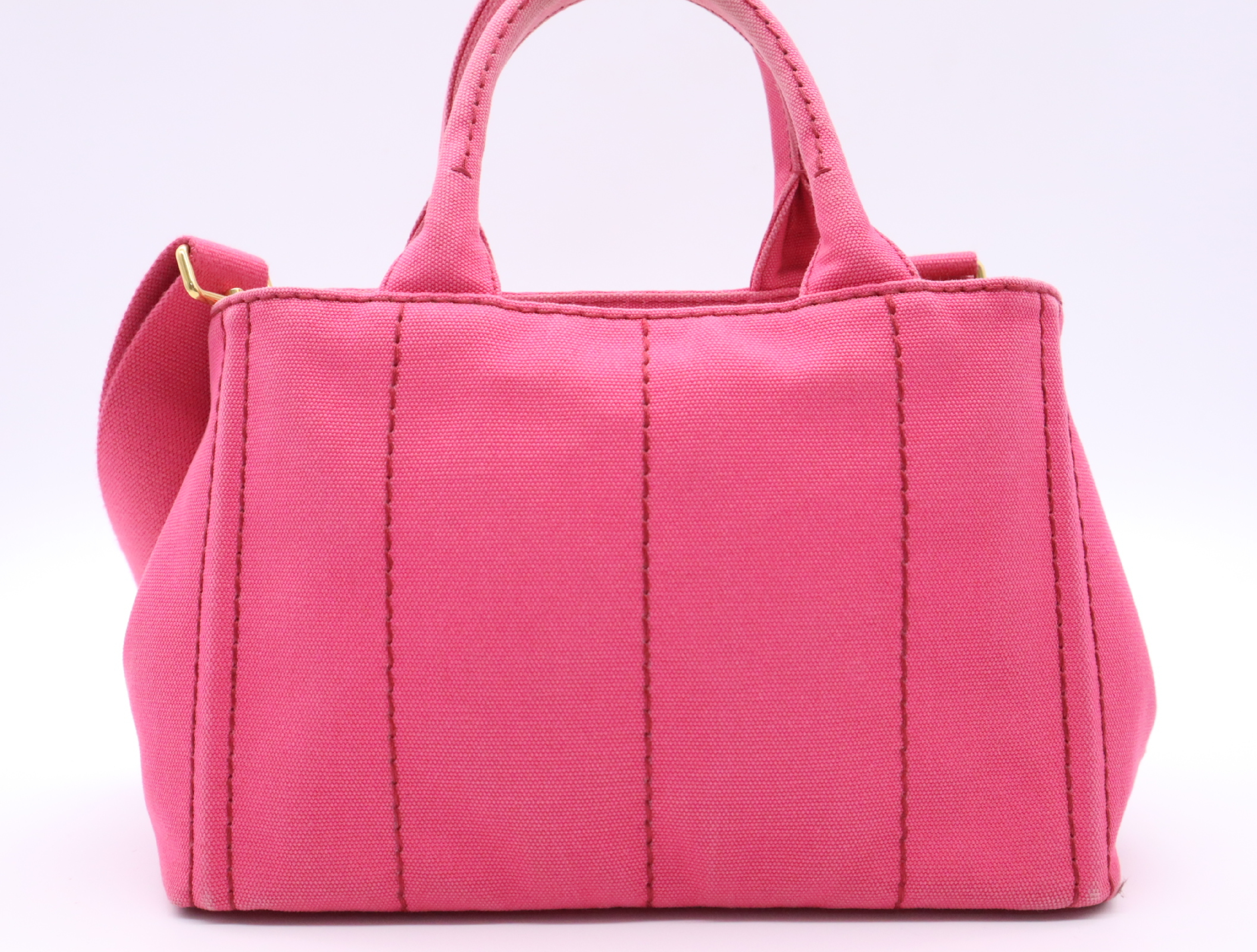 Canvas Canapa 2-Way Handbag, Pink, with Shoulder Strap and Guarantee Card. — view 2