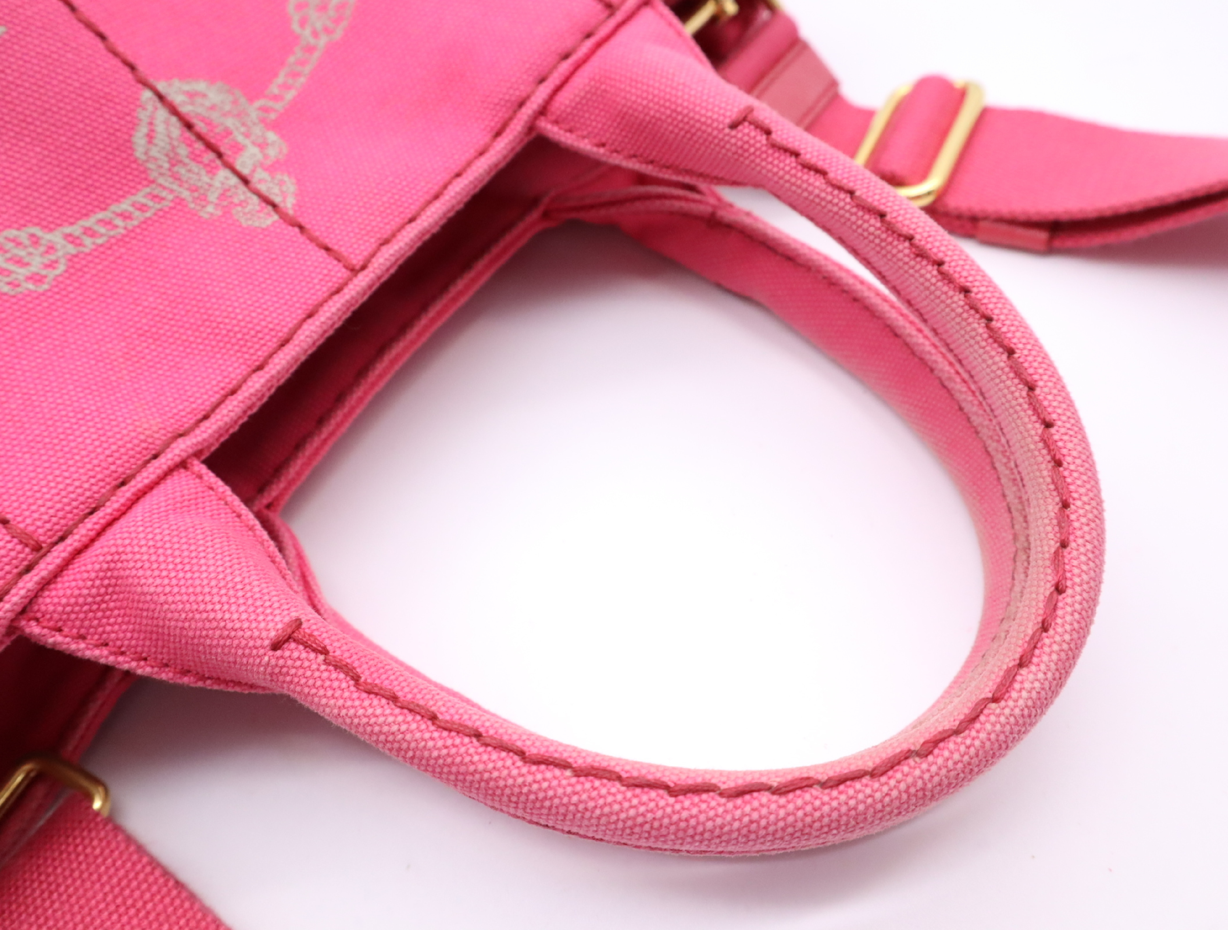 Canvas Canapa 2-Way Handbag, Pink, with Shoulder Strap and Guarantee Card. — view 13
