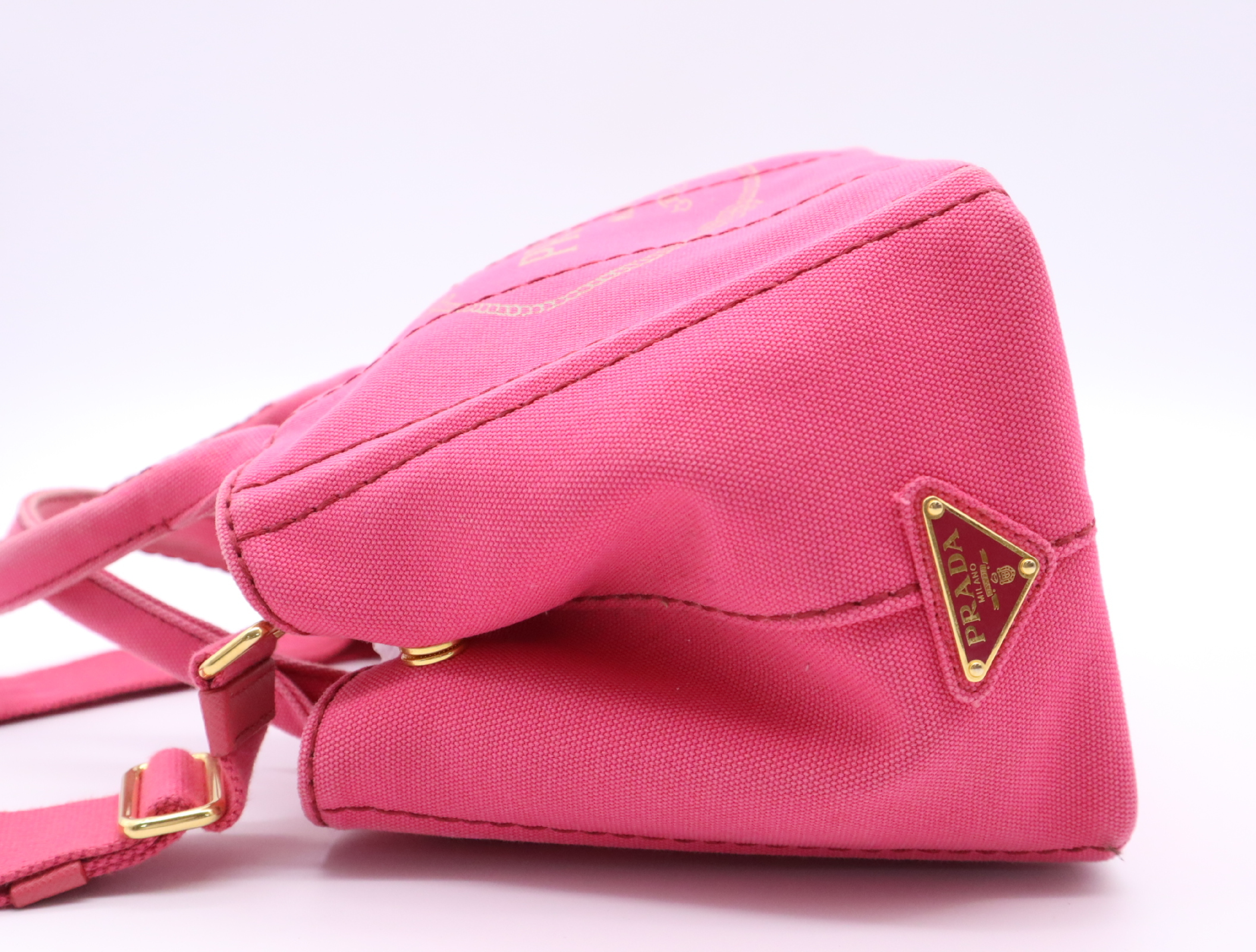 Canvas Canapa 2-Way Handbag, Pink, with Shoulder Strap and Guarantee Card. — view 3