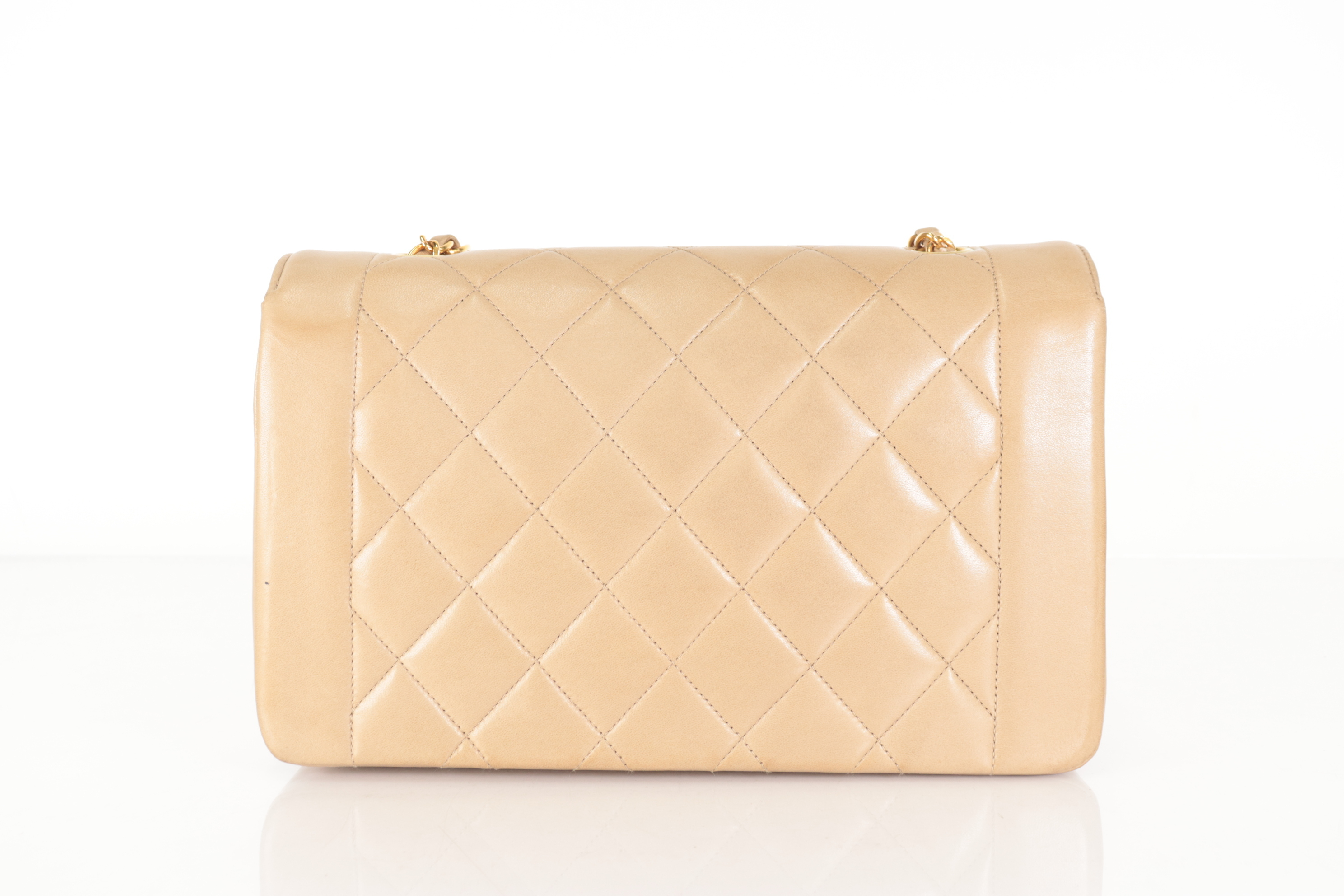 Diana 25 Lambskin Beige Shoulder Bag (Serial No. 3) — view 3