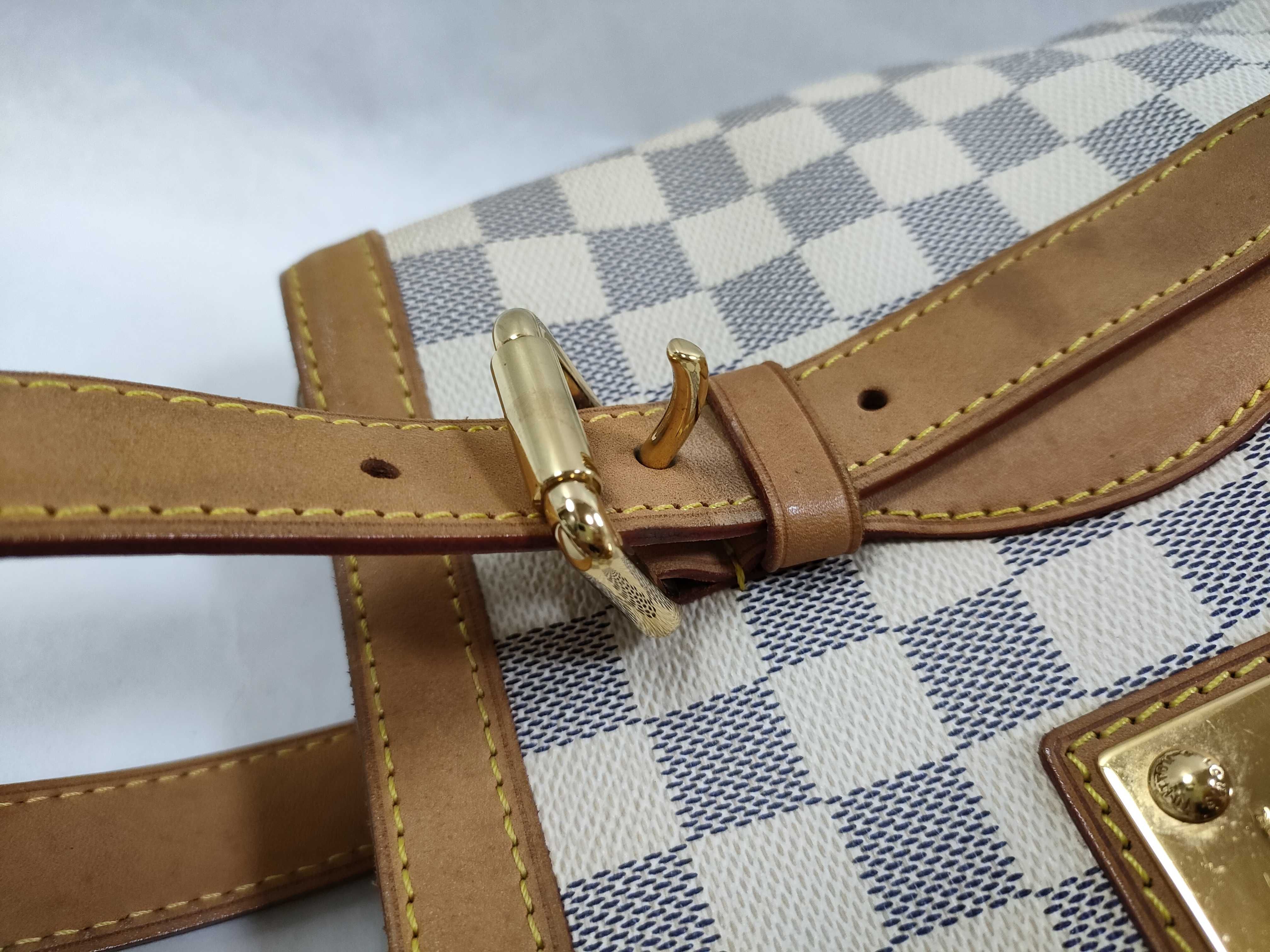 Damier Azur PH- Damier Azur Canvas Hampstead Shoulder Bag White N Tote Bag — view 5