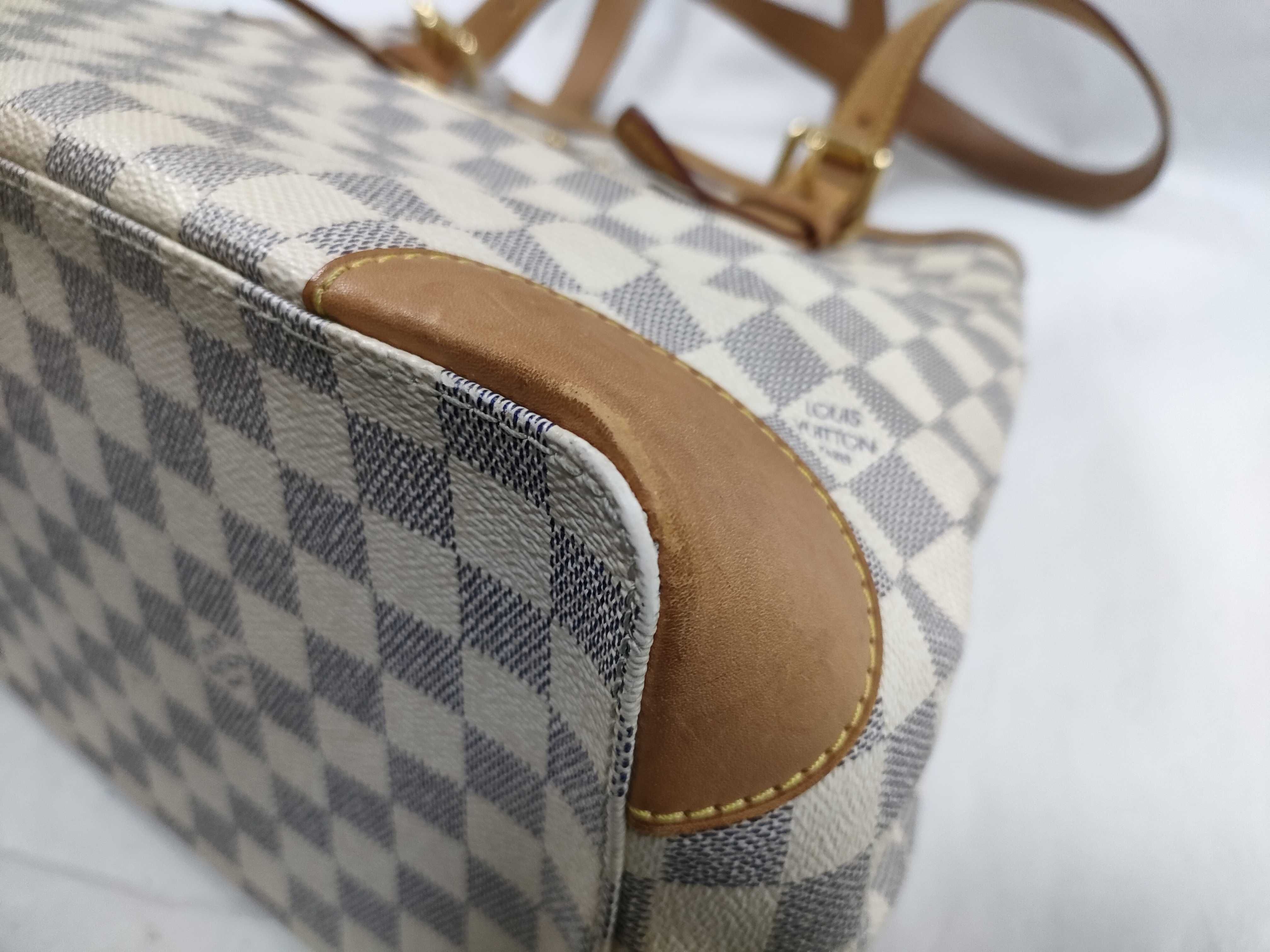 Damier Azur PH- Damier Azur Canvas Hampstead Shoulder Bag White N Tote Bag — view 6