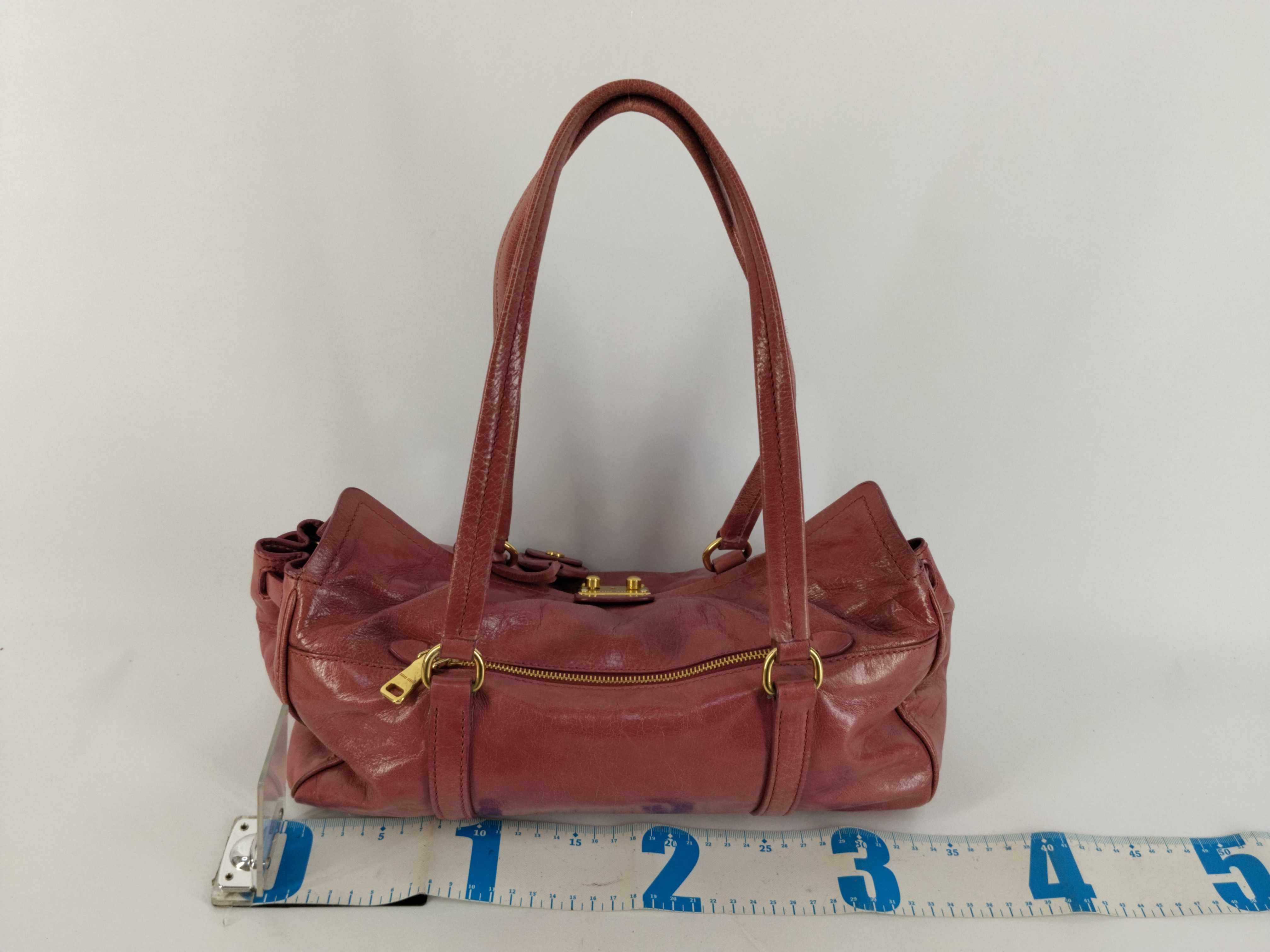 shoulder bag, leather, pink. — view 2