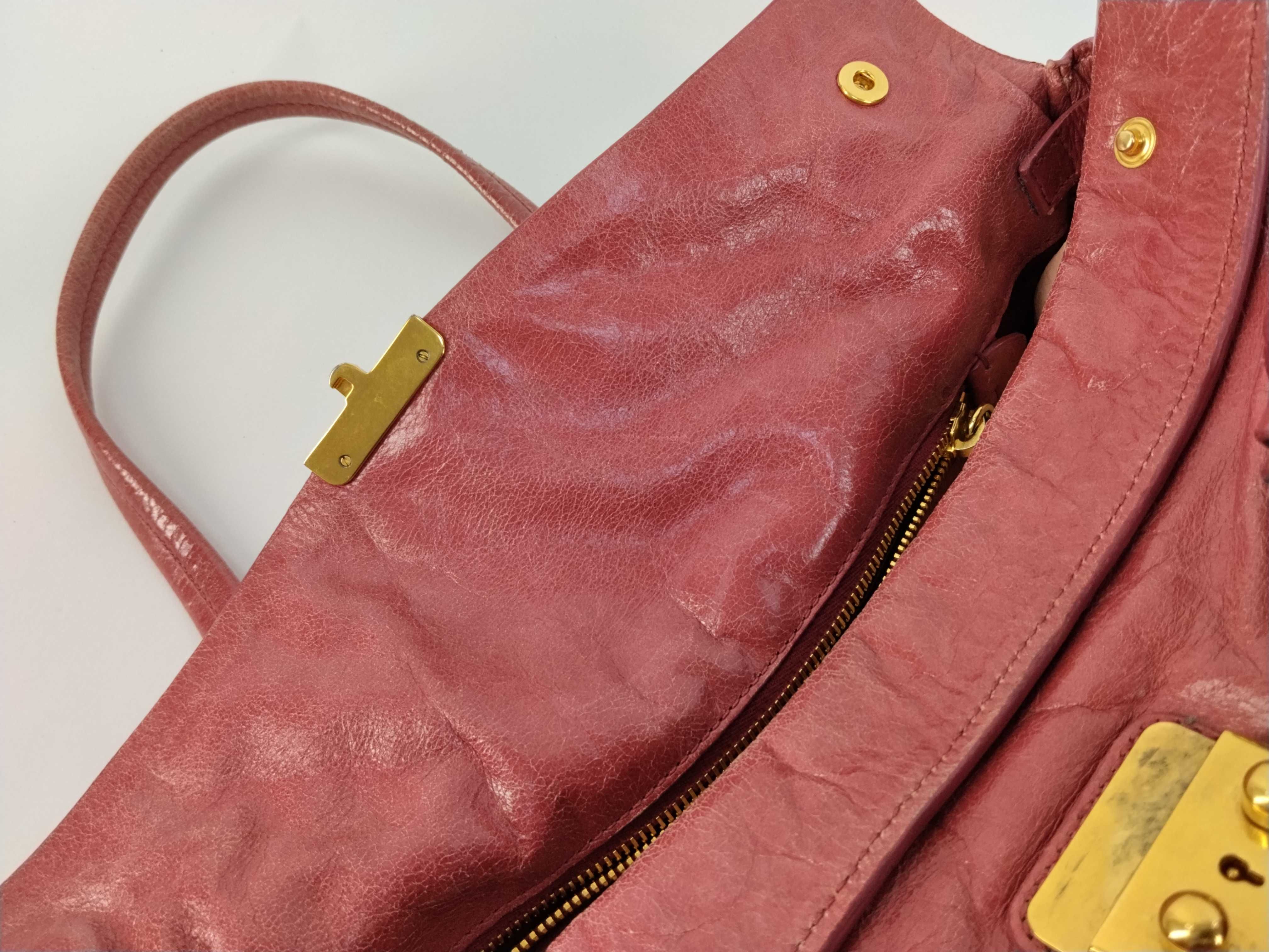 shoulder bag, leather, pink. — view 10