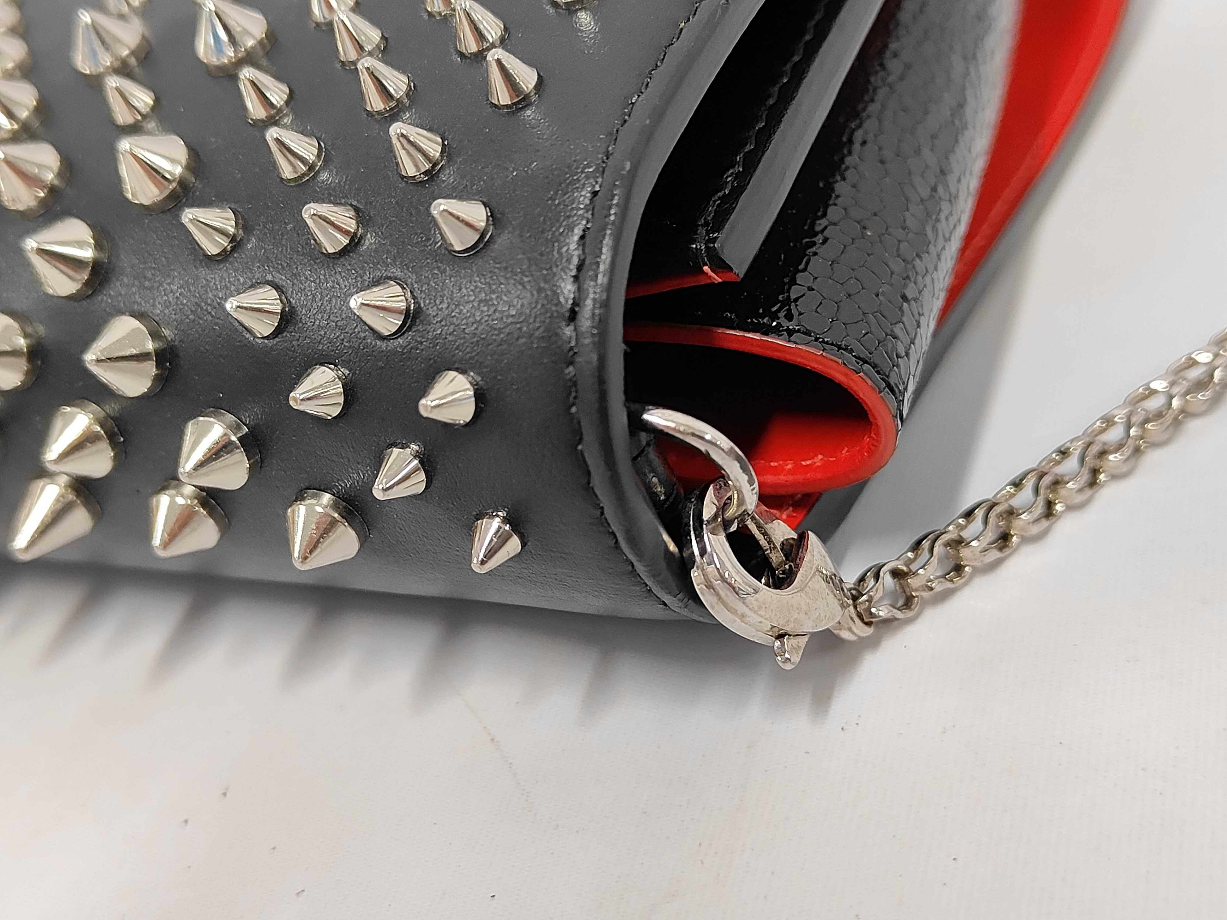 Spike Chain Shoulder Bag, Black — view 7