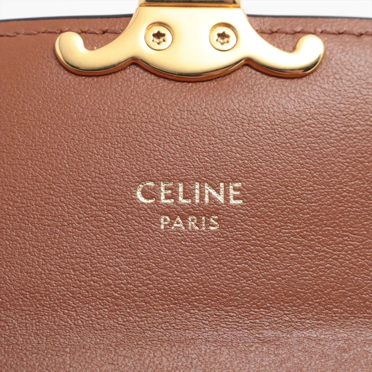 Triomphe Small Flap Wallet Leather Compact Wallet Brown — view 9