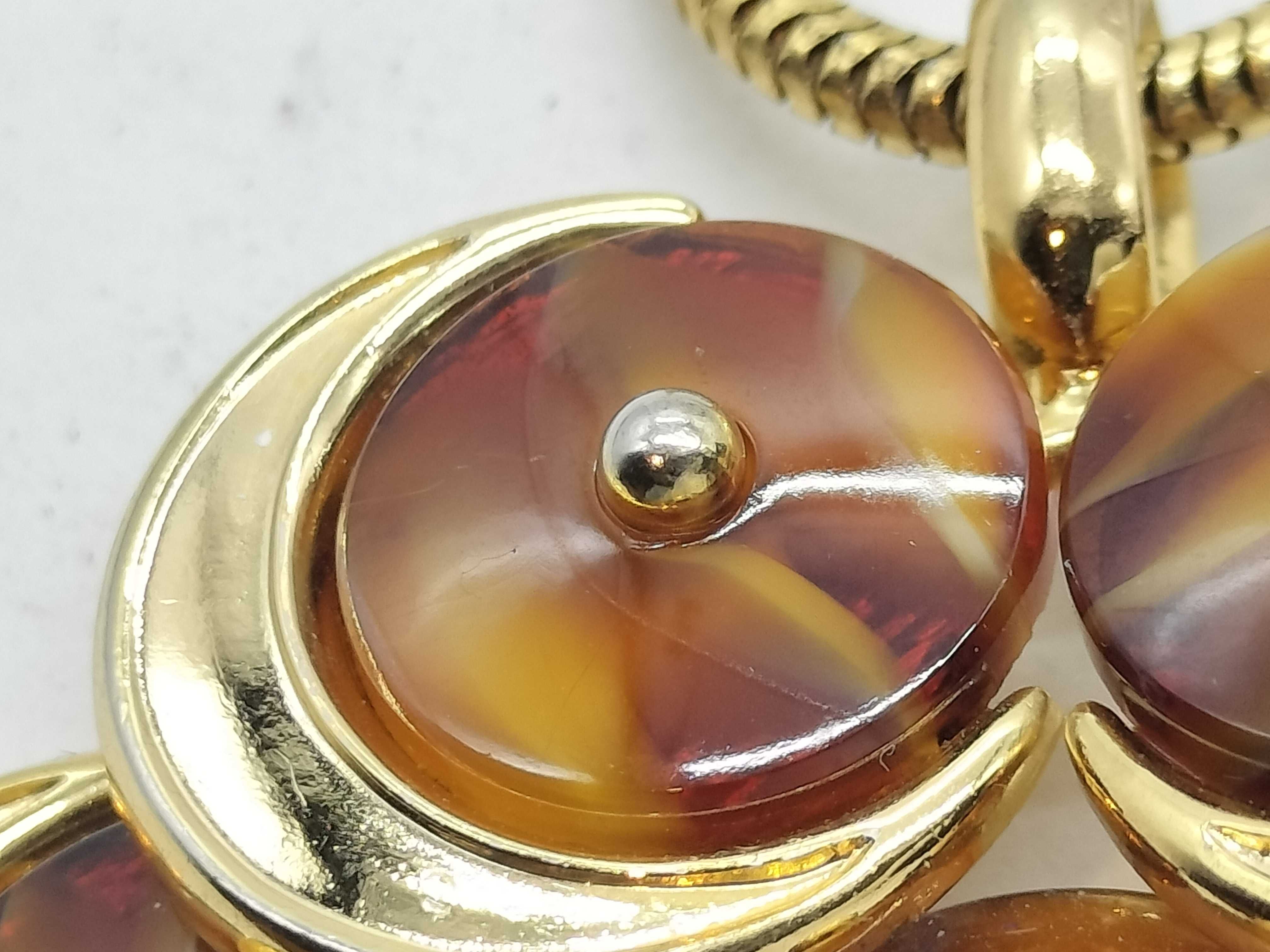 Gold Marble Necklace, 1972 Vintage Necklace — view 2
