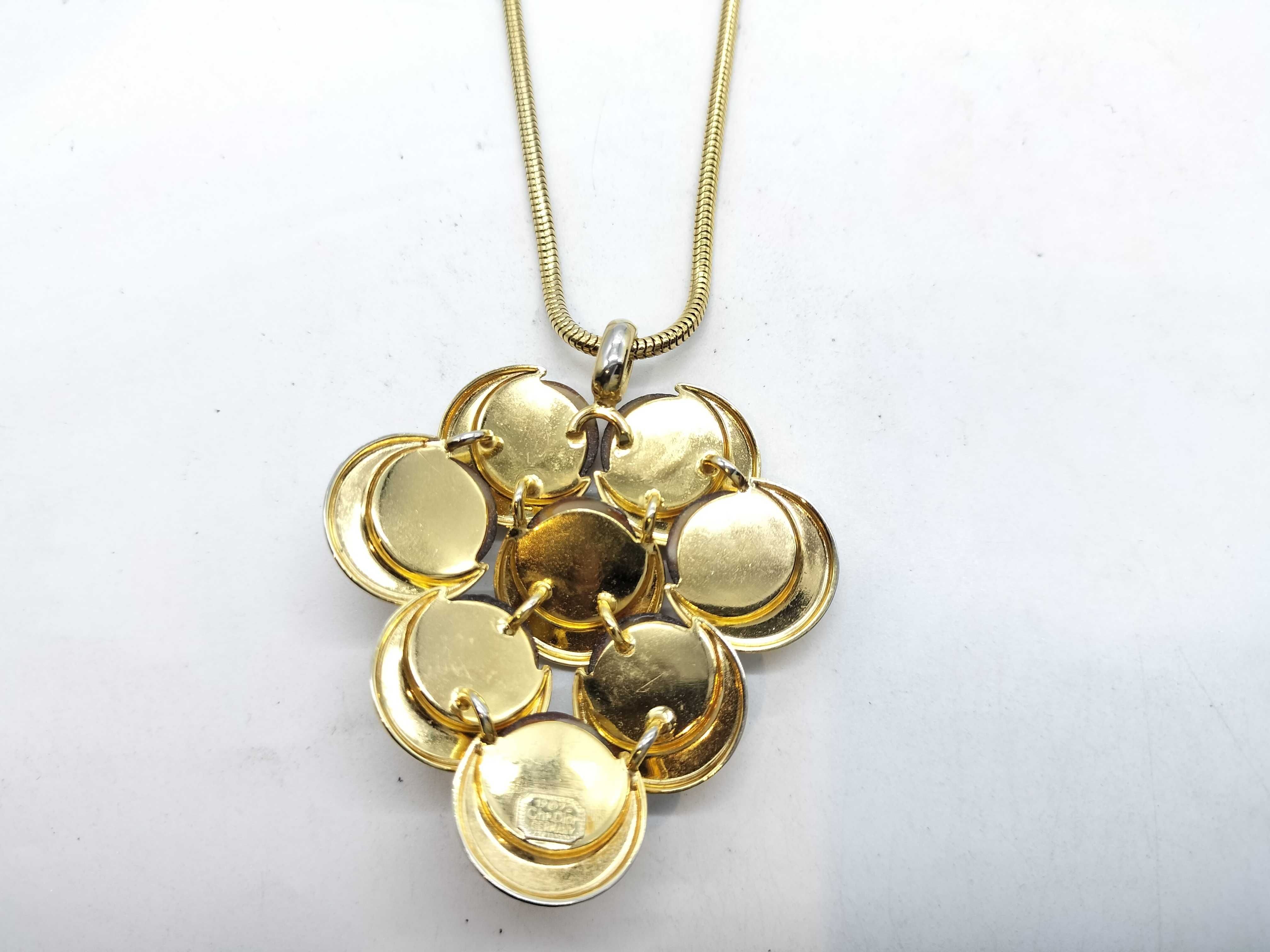Gold Marble Necklace, 1972 Vintage Necklace — view 3