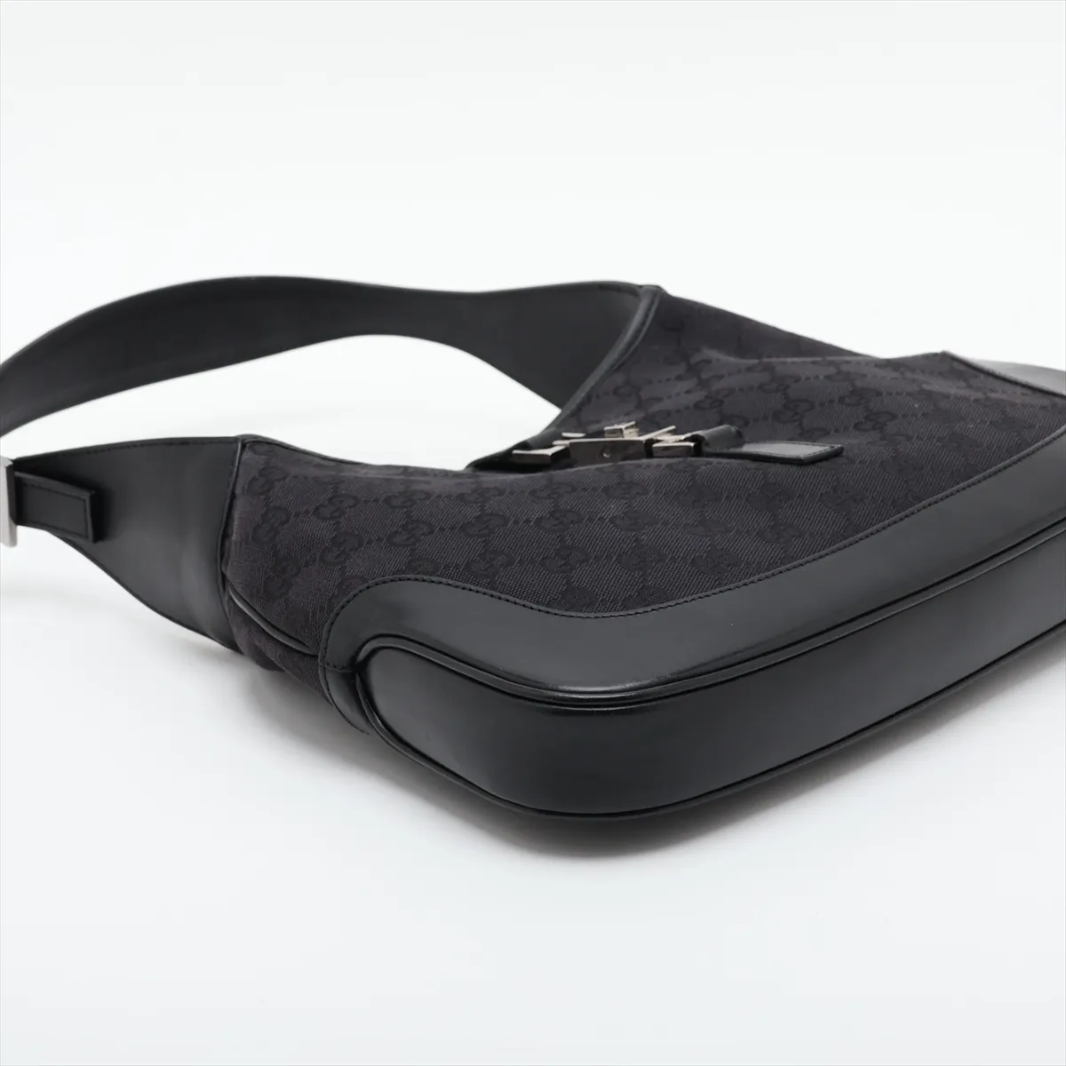 GG Canvas Jackie Canvas x Leather Shoulder Bag, Black — view 4