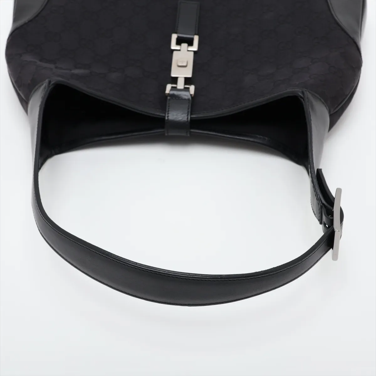 GG Canvas Jackie Canvas x Leather Shoulder Bag, Black — view 5