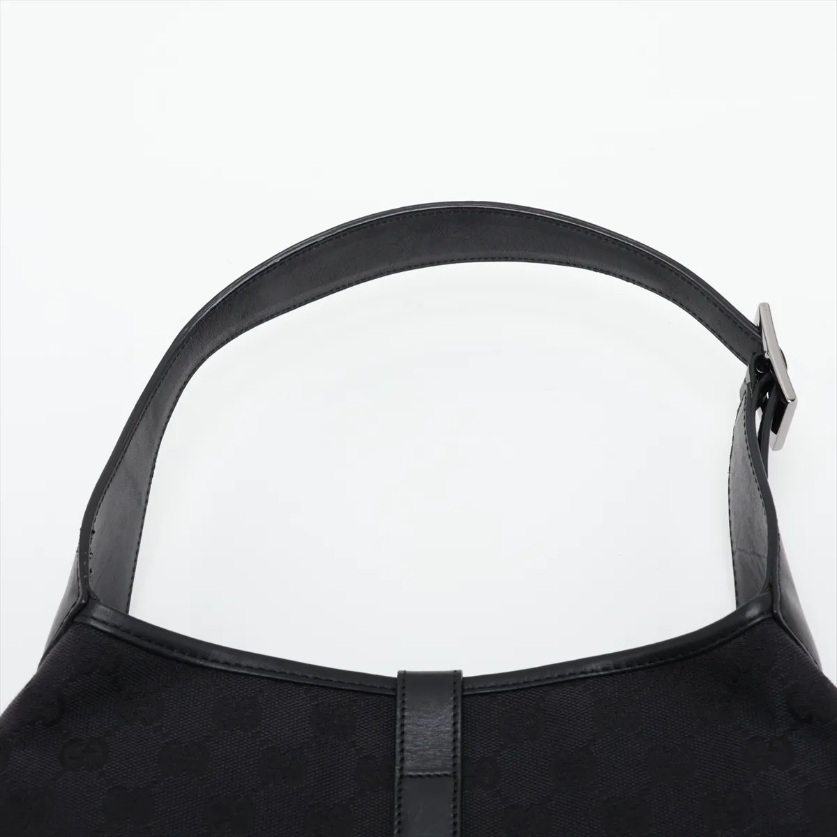 GG Canvas Jackie Canvas x Leather Shoulder Bag, Black — view 6