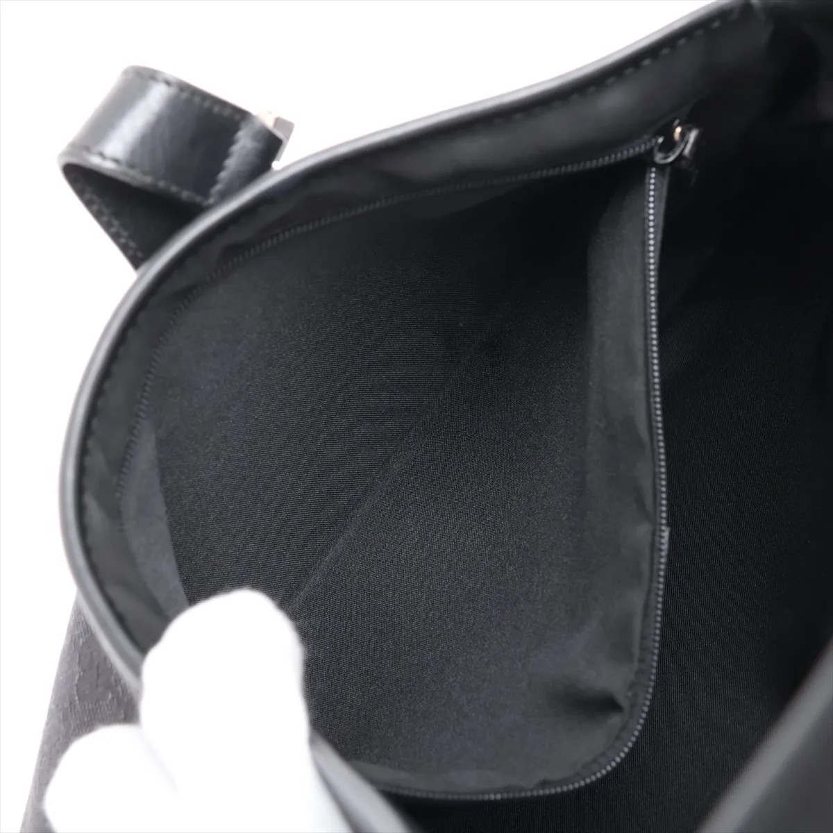 GG Canvas Jackie Canvas x Leather Shoulder Bag, Black — view 8