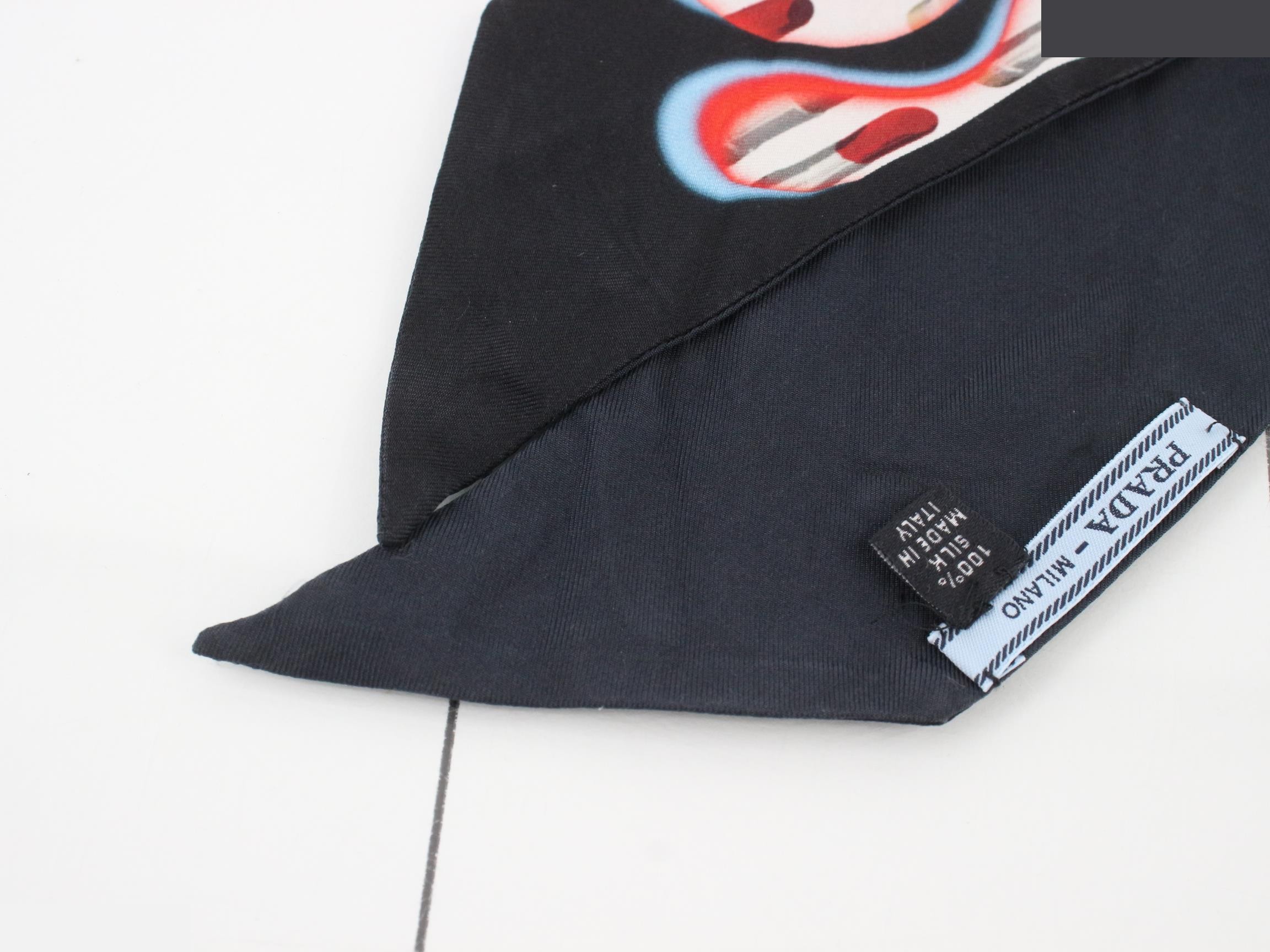 Lipstick pattern twilly scarf — view 3