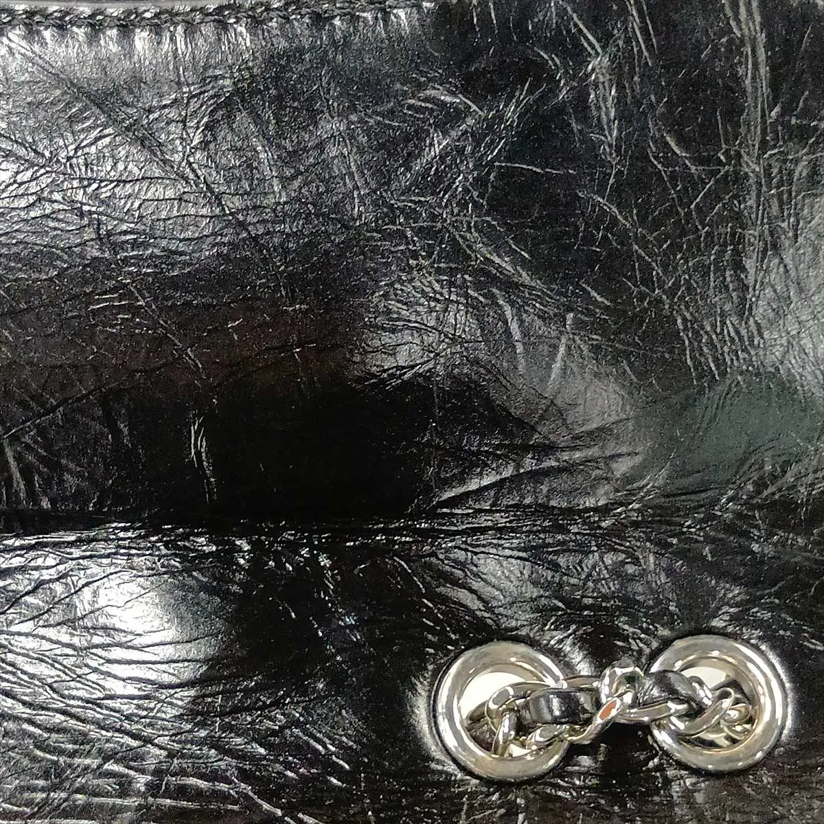 Matelassé Vintage Calfskin x Vinyl Chain Backpack, Black x Clear, Silver Hardware, 25780735, Serial Number 25 — view 11