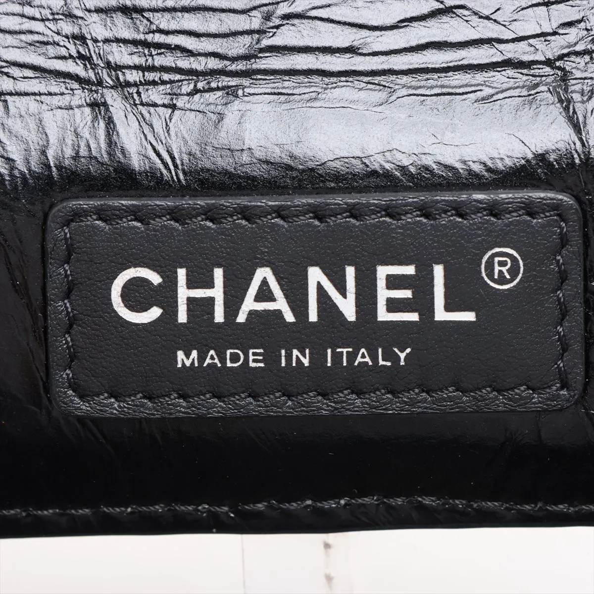Matelassé Vintage Calfskin x Vinyl Chain Backpack, Black x Clear, Silver Hardware, 25780735, Serial Number 25 — view 9