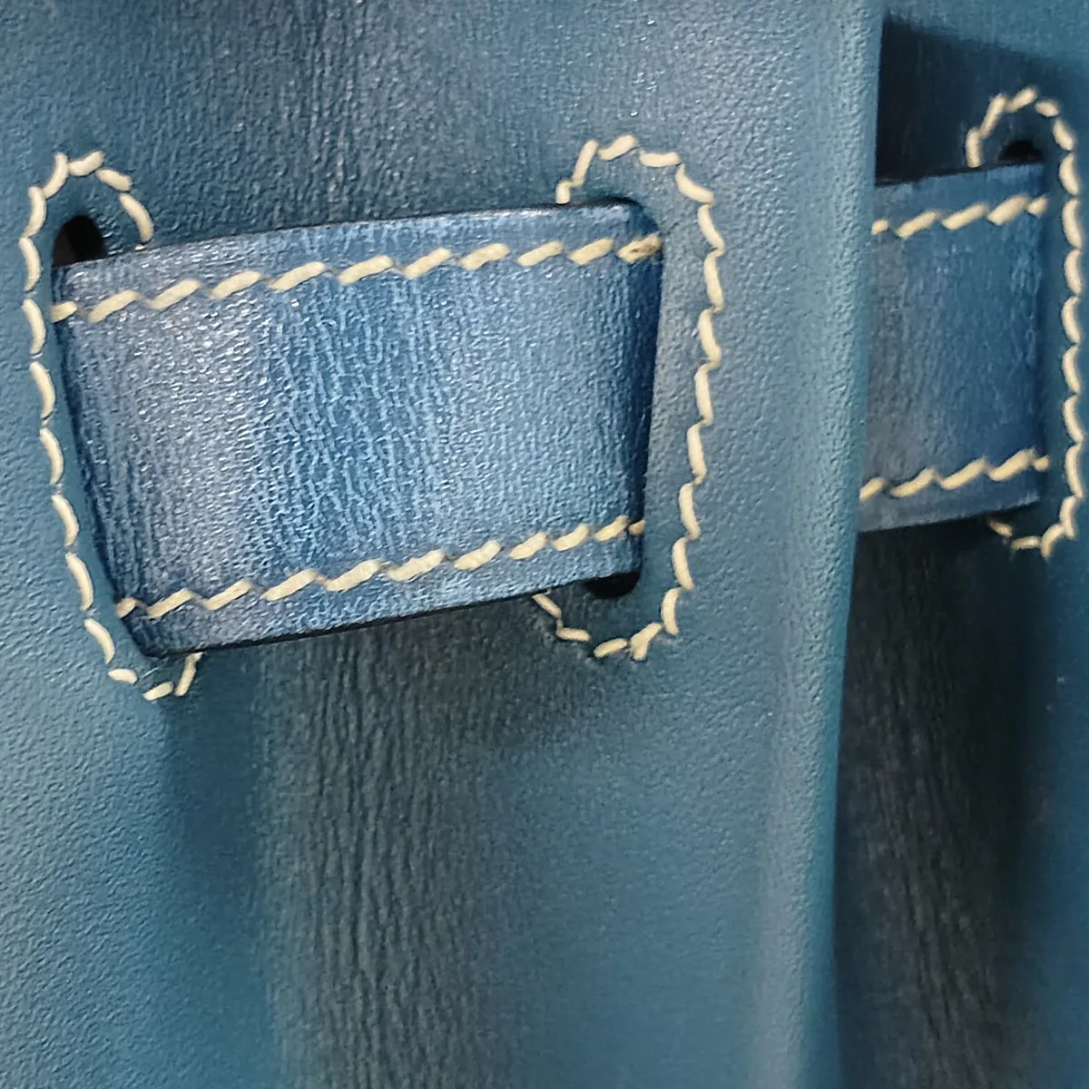 [Individually packaged] Hermes Kelly 28 Sellier Box Calf Blue Thalassa Gold Hardware H:2004 — view 14