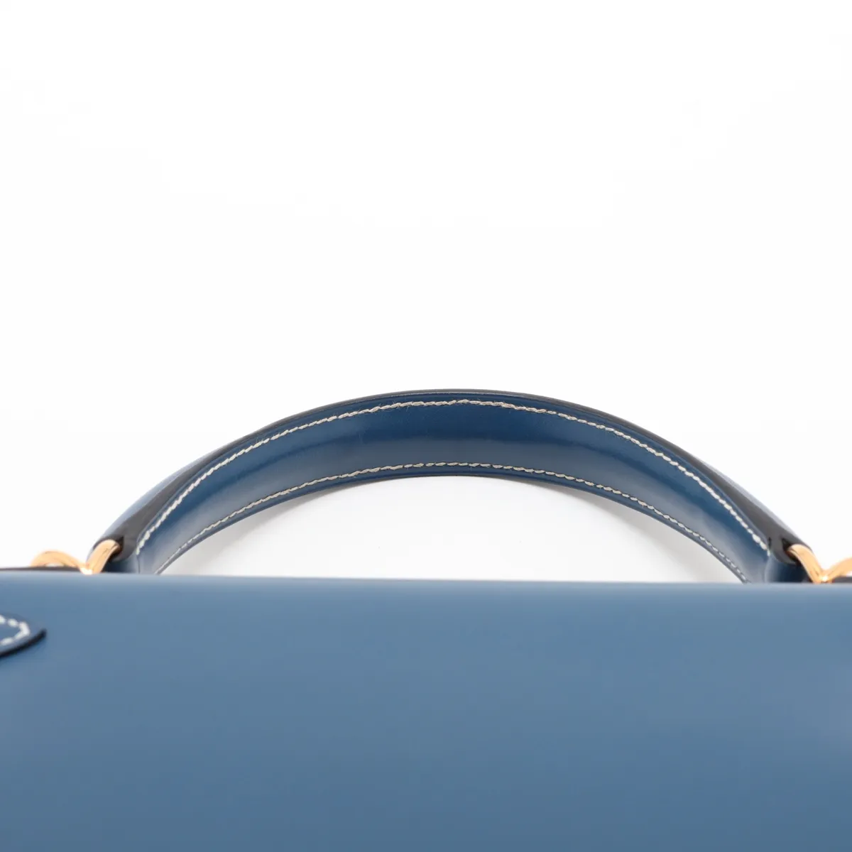[Individually packaged] Hermes Kelly 28 Sellier Box Calf Blue Thalassa Gold Hardware H:2004 — view 6