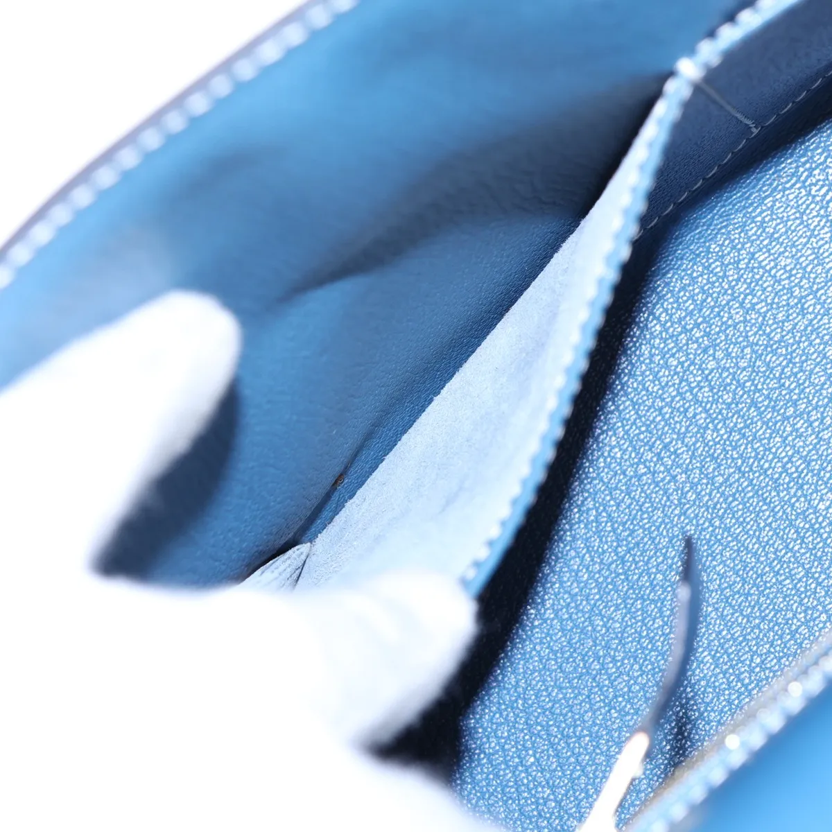 [Individually packaged] Hermes Kelly 28 Sellier Box Calf Blue Thalassa Gold Hardware H:2004 — view 9
