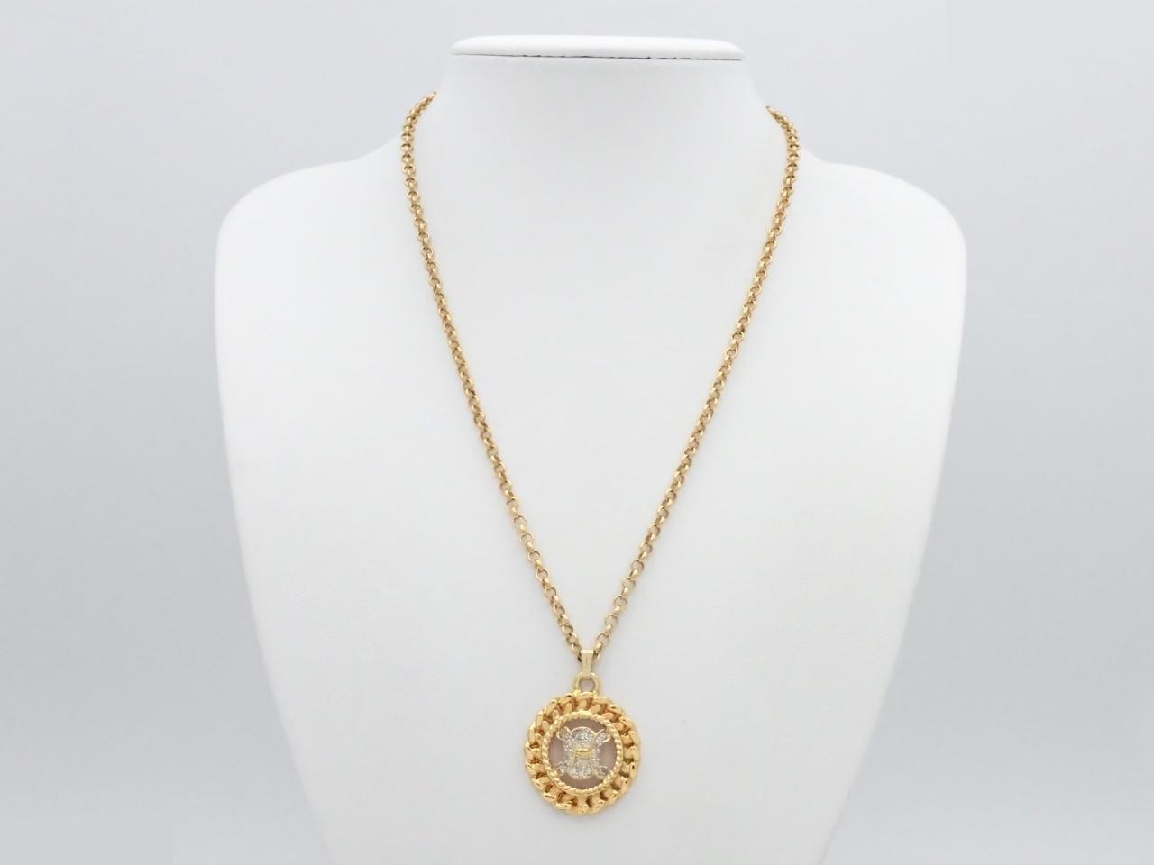 Triomphe rhinestone gold necklace, chain approximately 48cm — view 3