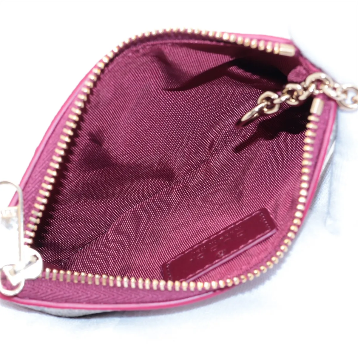 Cat 818768 PVC x Leather Coin Case Bordeaux x Beige — view 3