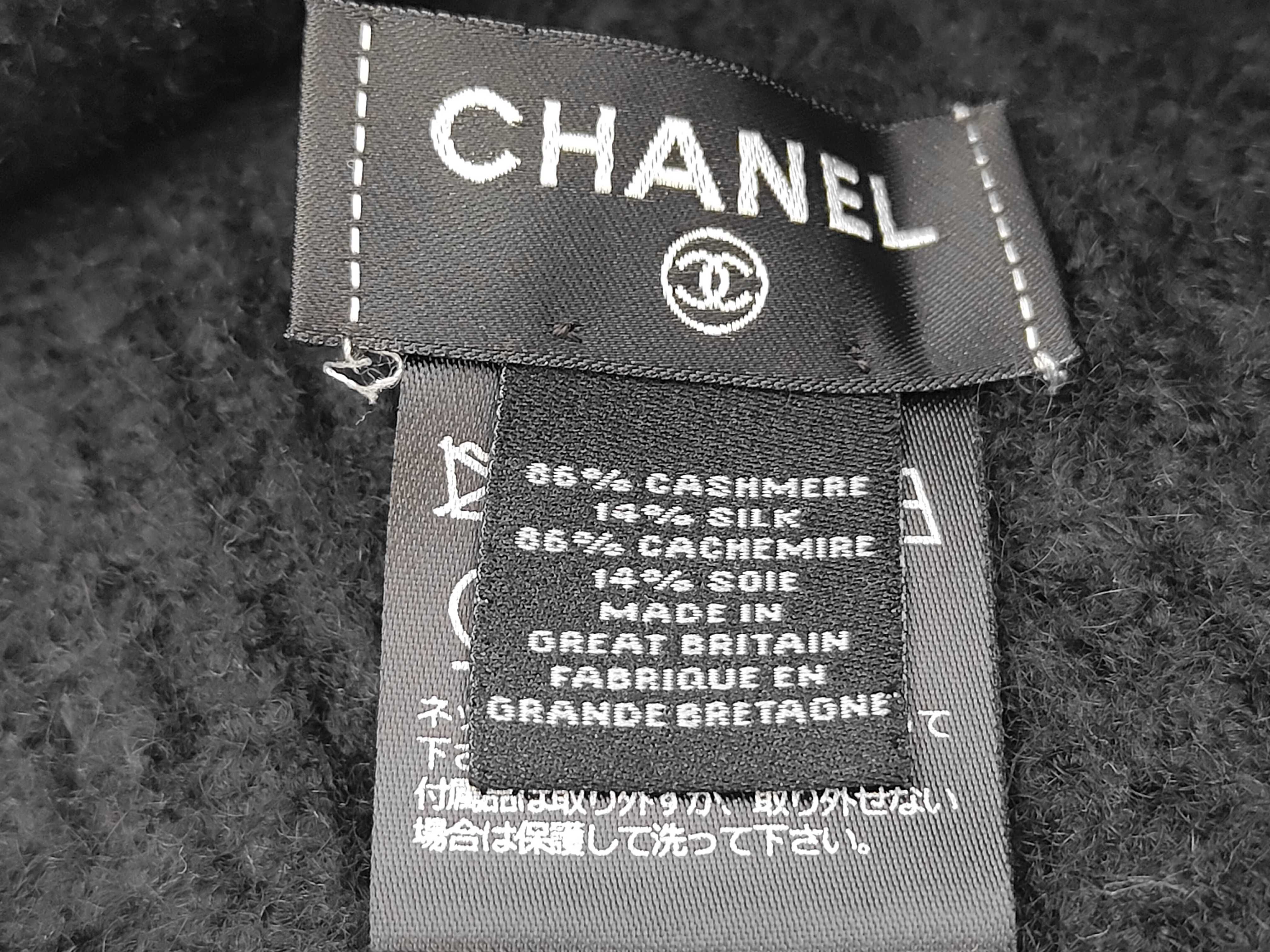 knit cap/beanie, black, with matching Coco Mark embroidery, 86% cashmere, 14% silk, made in the UK, size L (tsu18419) Other accessories — view 6