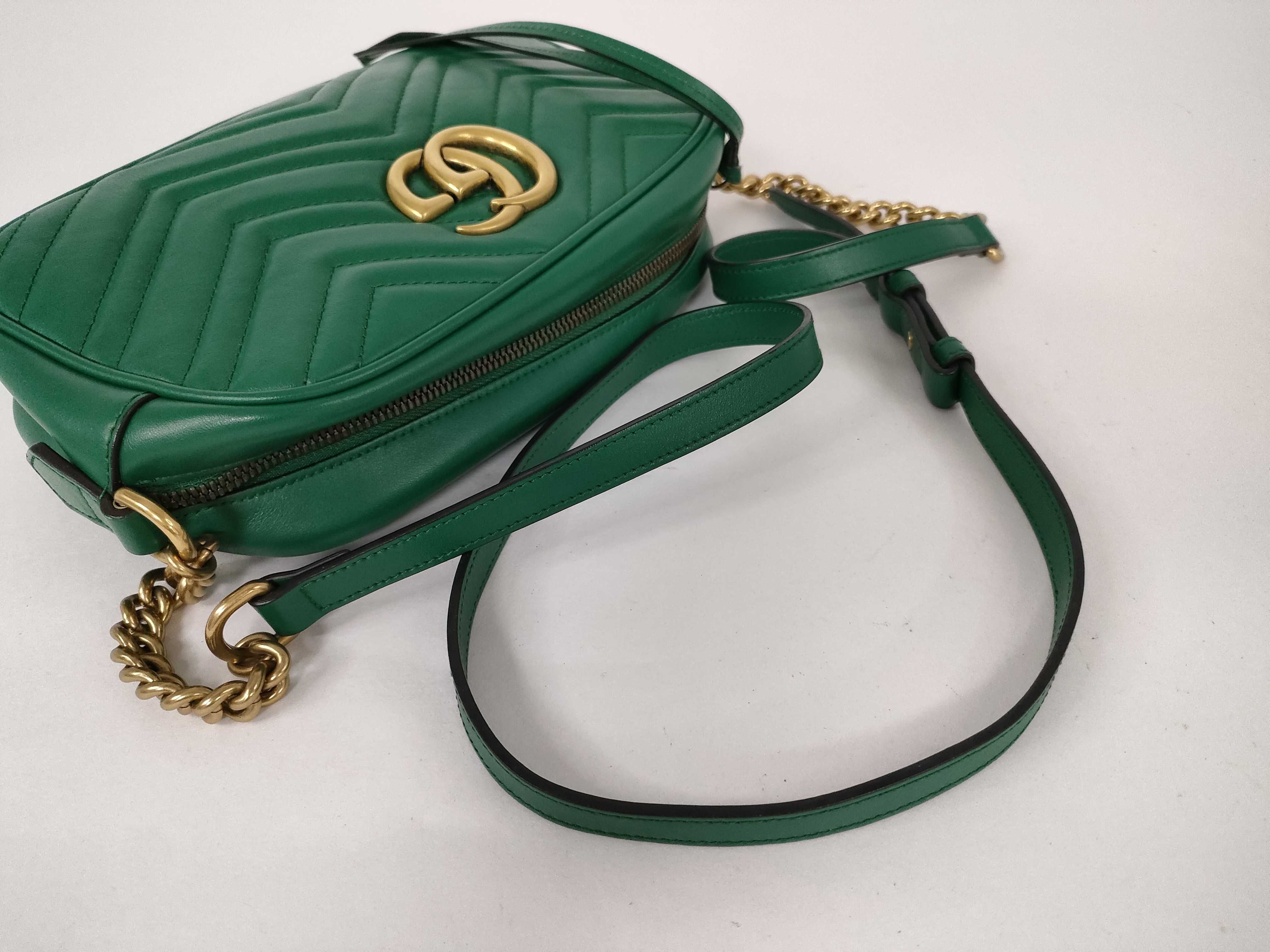 GG Marmont Quilted Camera Bag Shoulder Bag Green Shoulder Bag — view 3