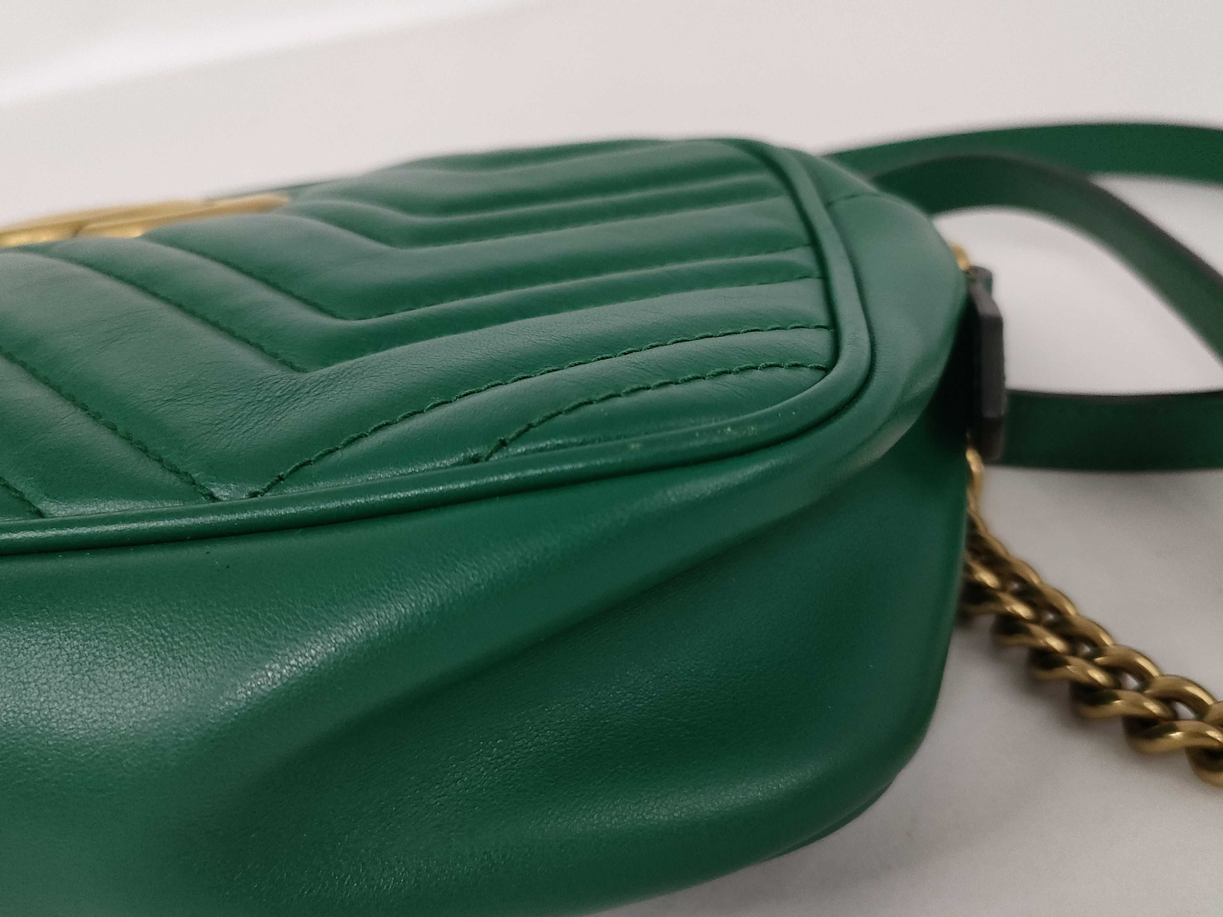 GG Marmont Quilted Camera Bag Shoulder Bag Green Shoulder Bag — view 6