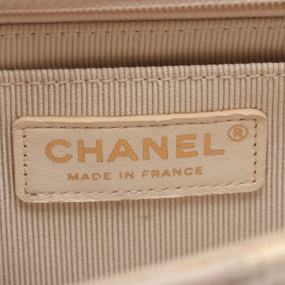 [Individually packaged] Chanel Coco Mark Canvas x Tweed x Patent Leather Single Flap Double Chain Bag Beige Silver Hardware 25801452 (Serial No. 25) — view 10