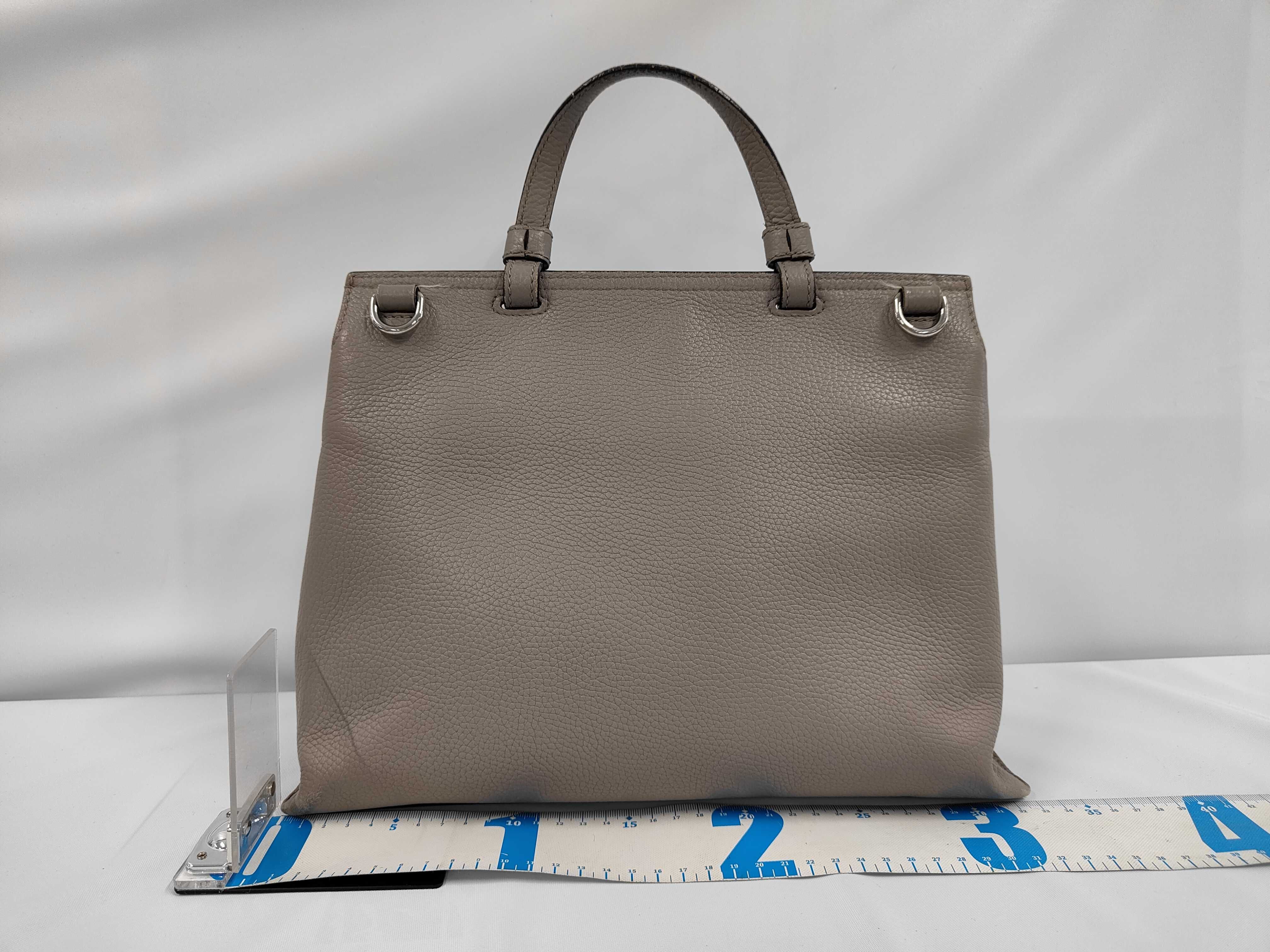 Bamboo Daily Turnlock 392013 Leather Handbag, Genuine Leather, Gray - Handbag — view 2