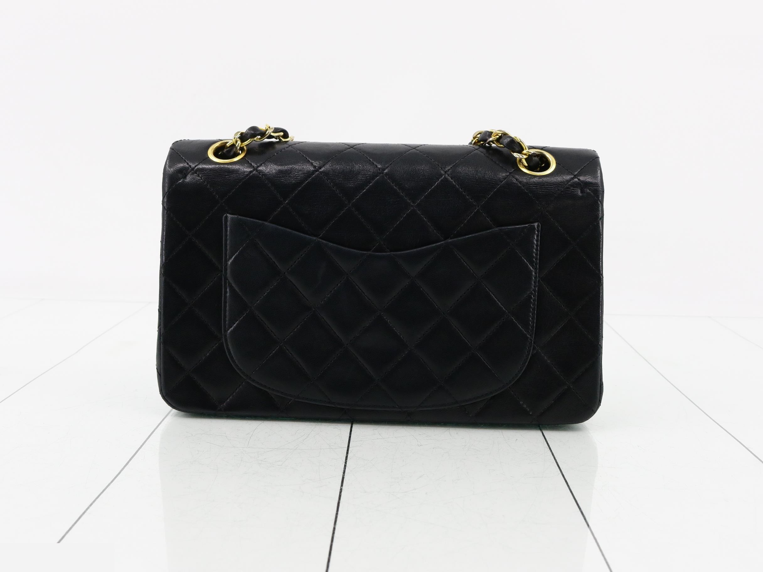 Matelassé Chain Shoulder Bag, Black — view 2