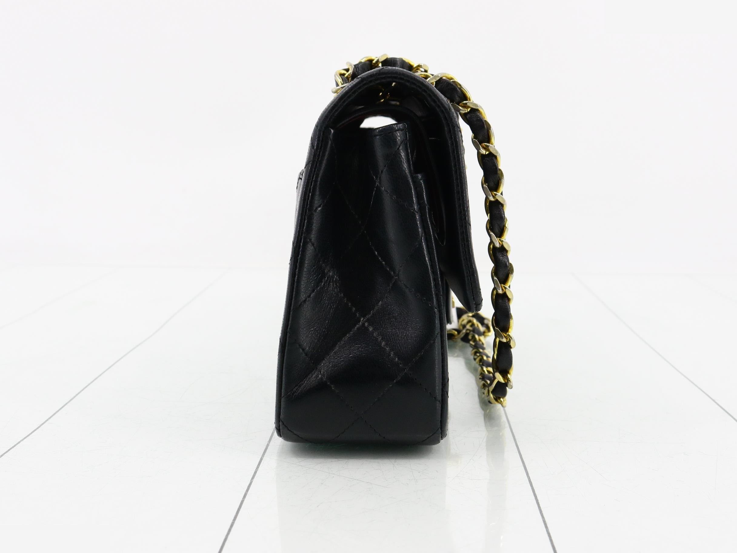 Matelassé Chain Shoulder Bag, Black — view 4