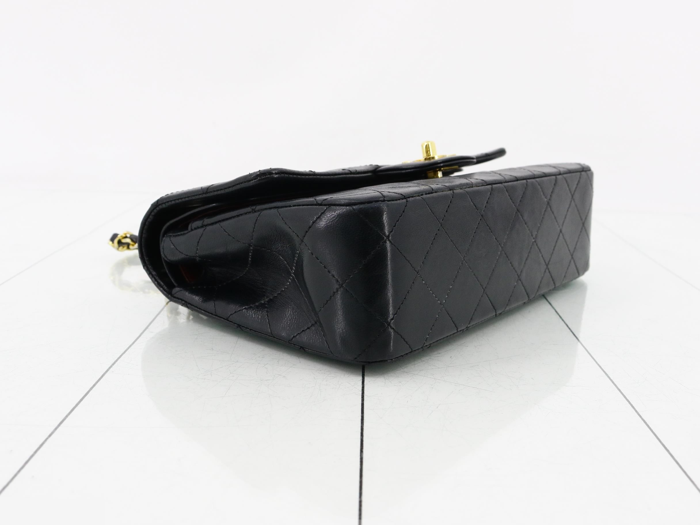 Matelassé Chain Shoulder Bag, Black — view 5