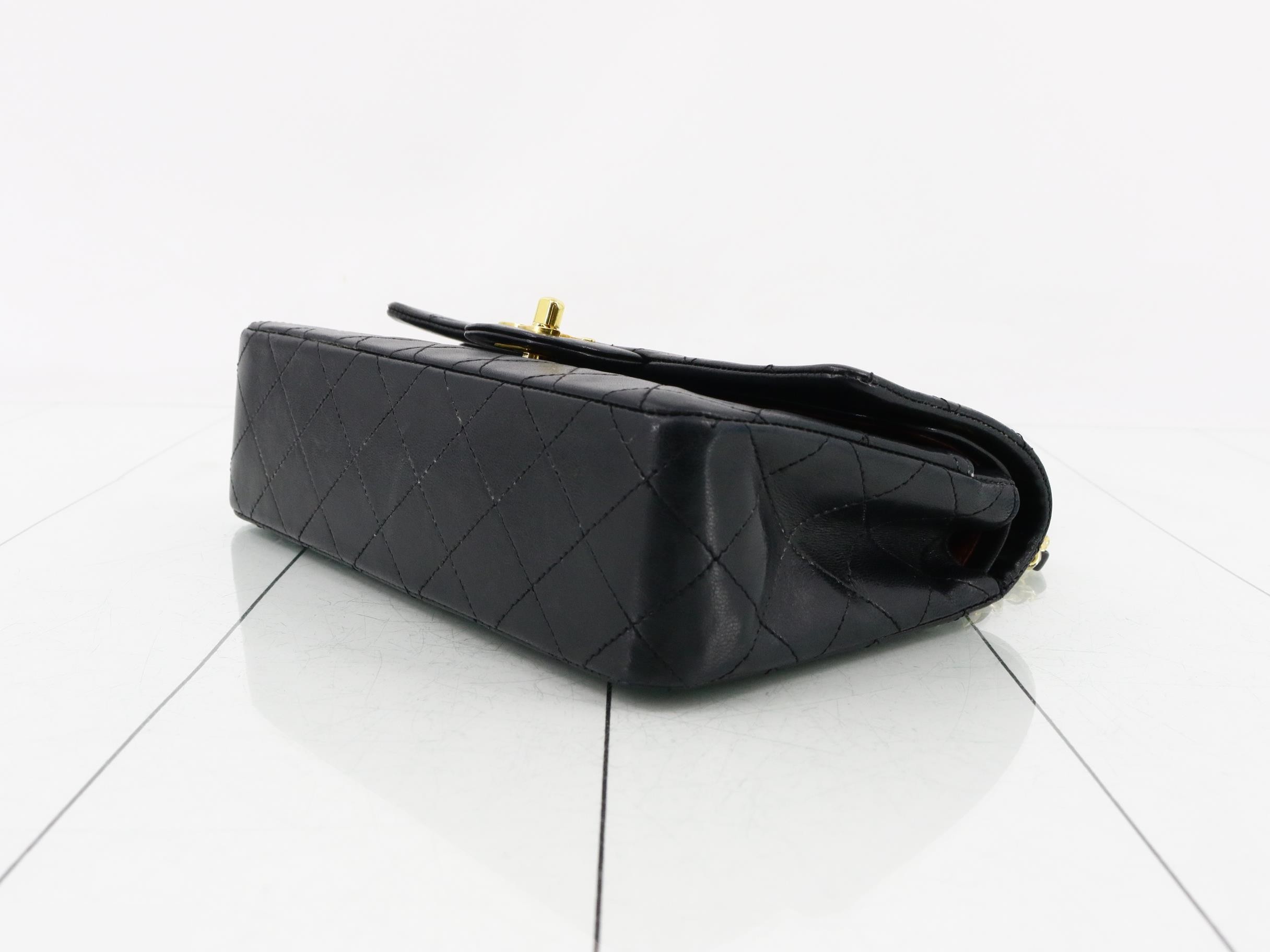 Matelassé Chain Shoulder Bag, Black — view 6