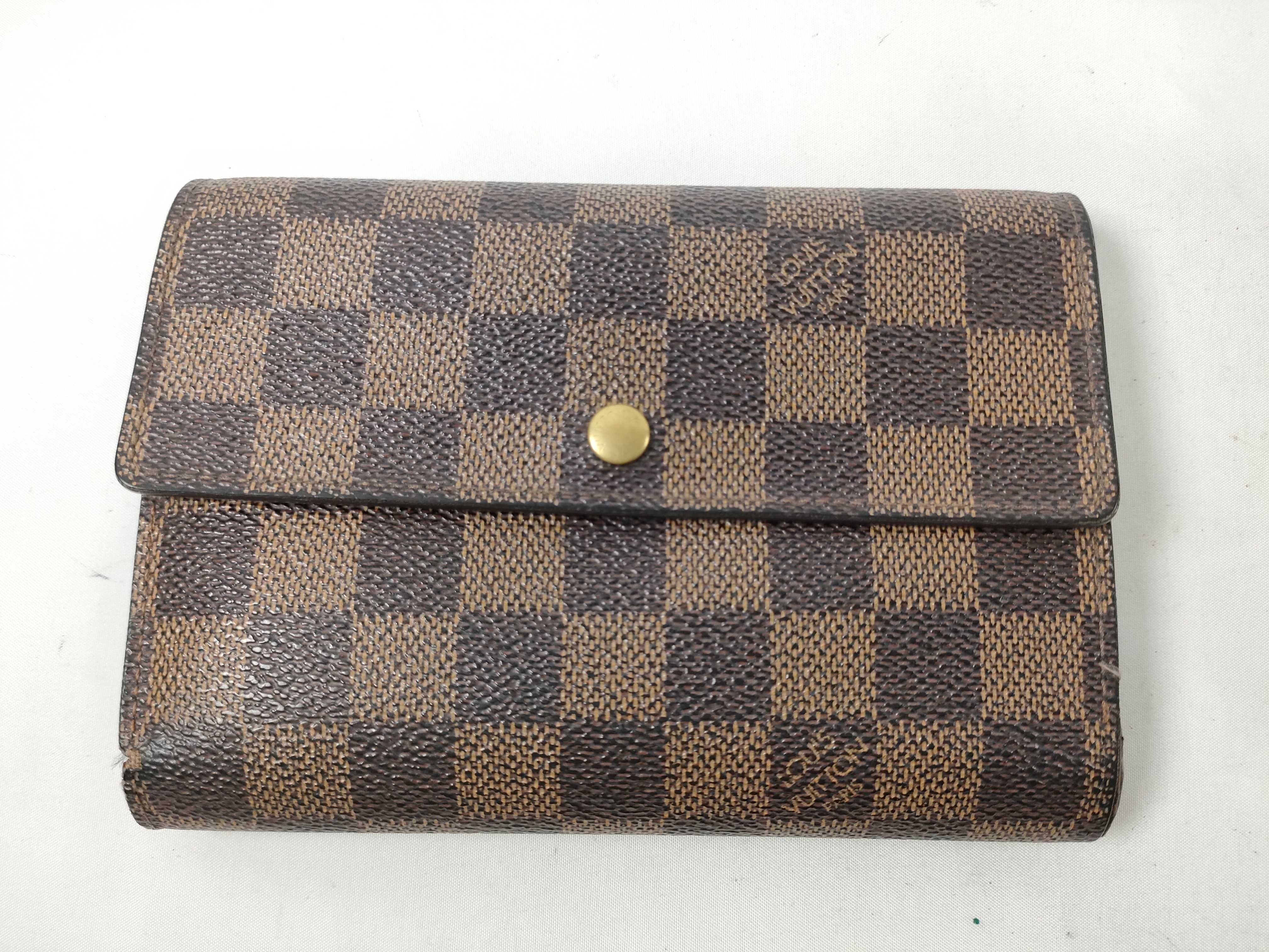 Damier Louis Vuitton Portefeuille Tresor Etui Papier Tri-fold Wallet