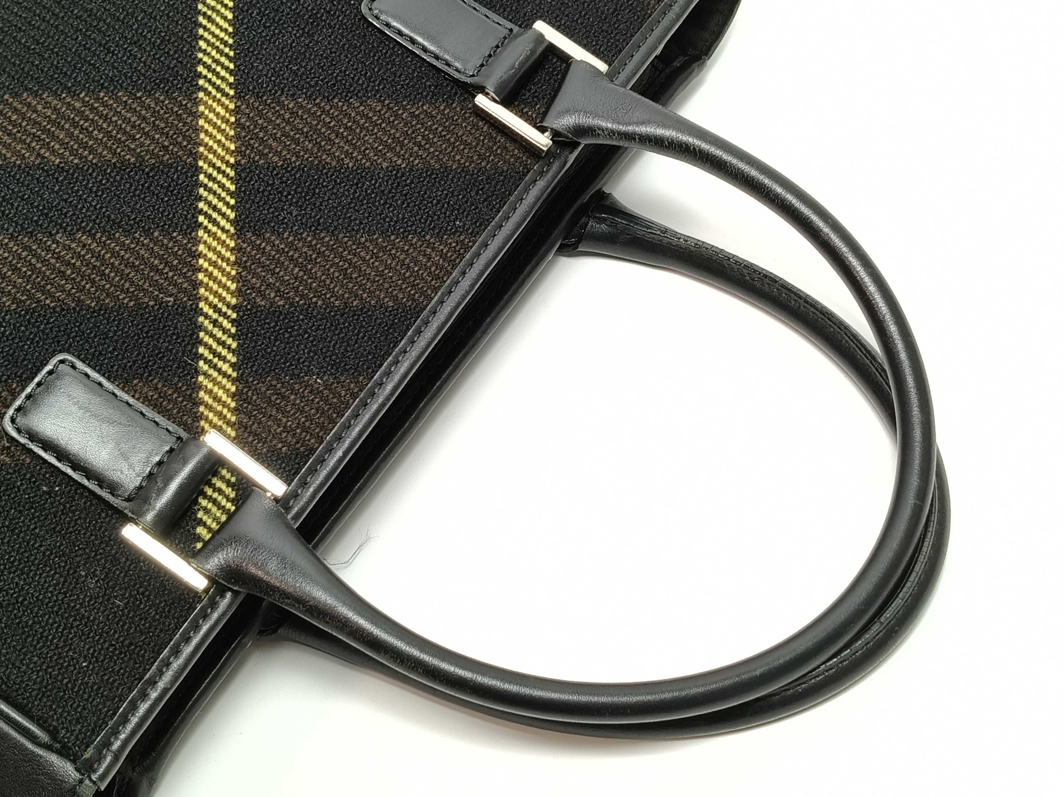 Wool Check Pattern Handbag Tote Bag — view 3