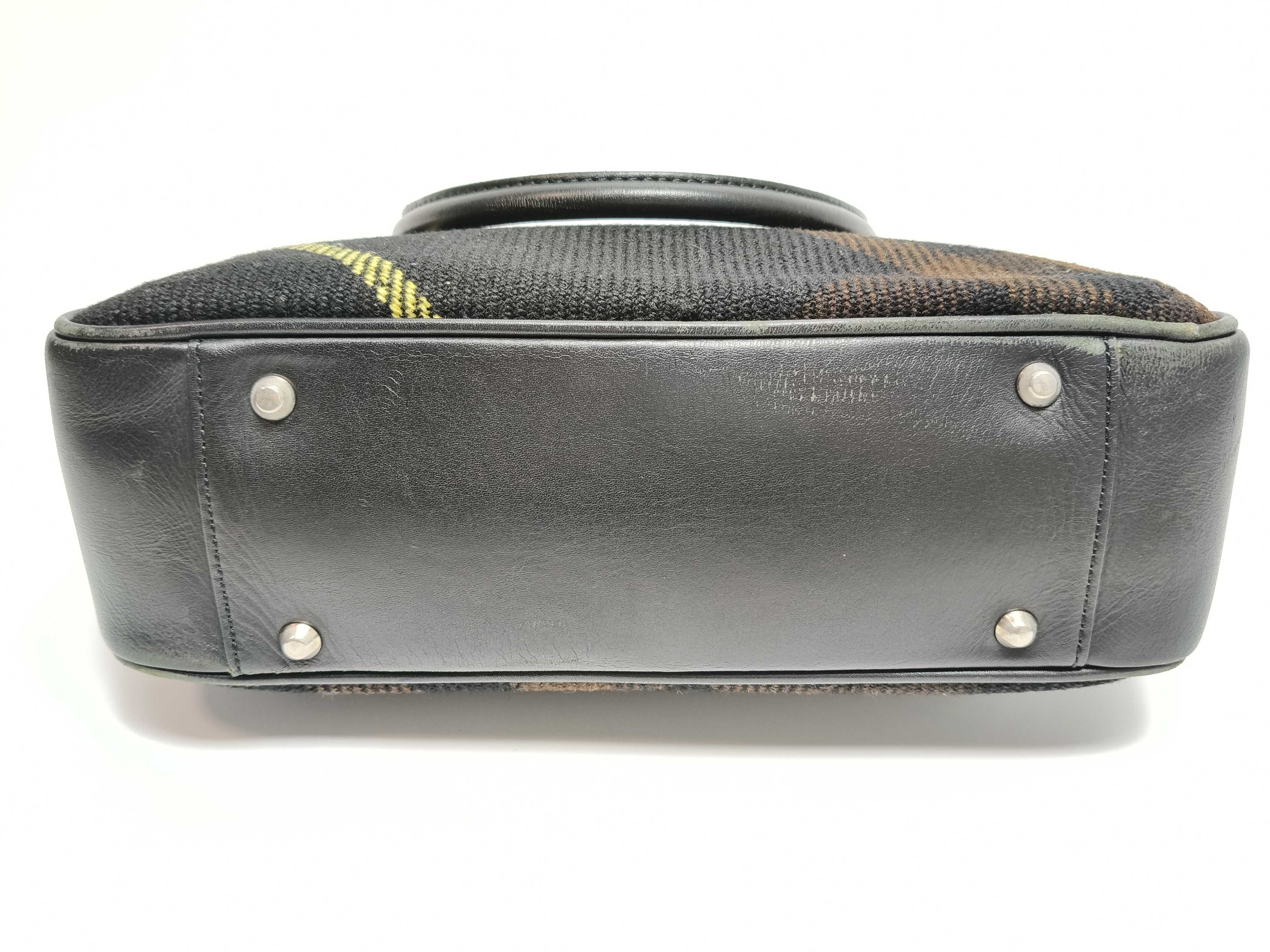 Wool Check Pattern Handbag Tote Bag — view 8