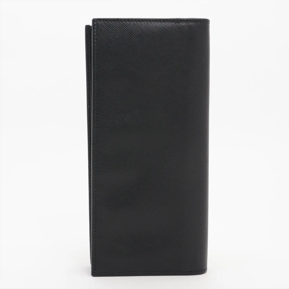 Saffiano Leather Long Wallet, Black — view 2