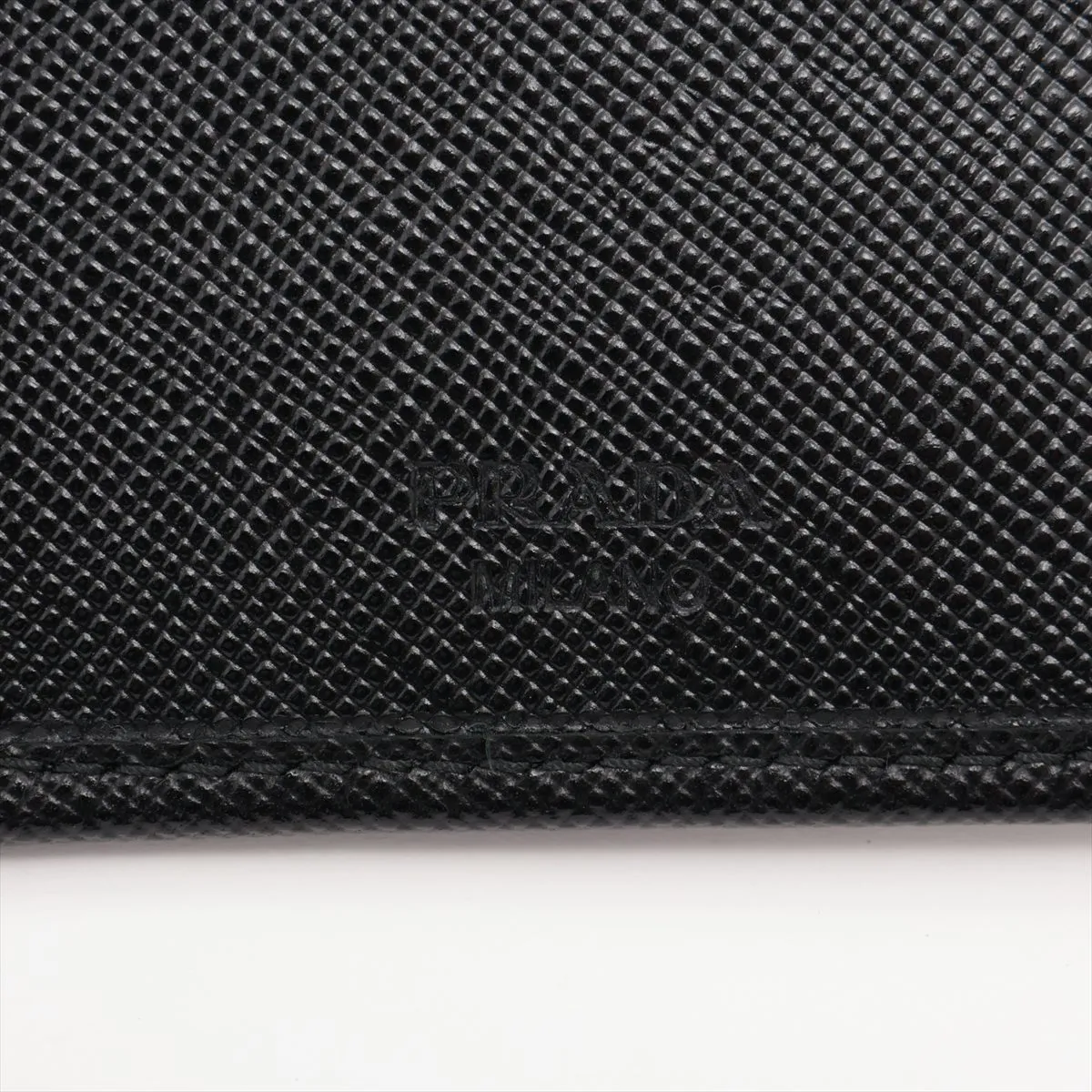 Saffiano Leather Long Wallet, Black — view 10
