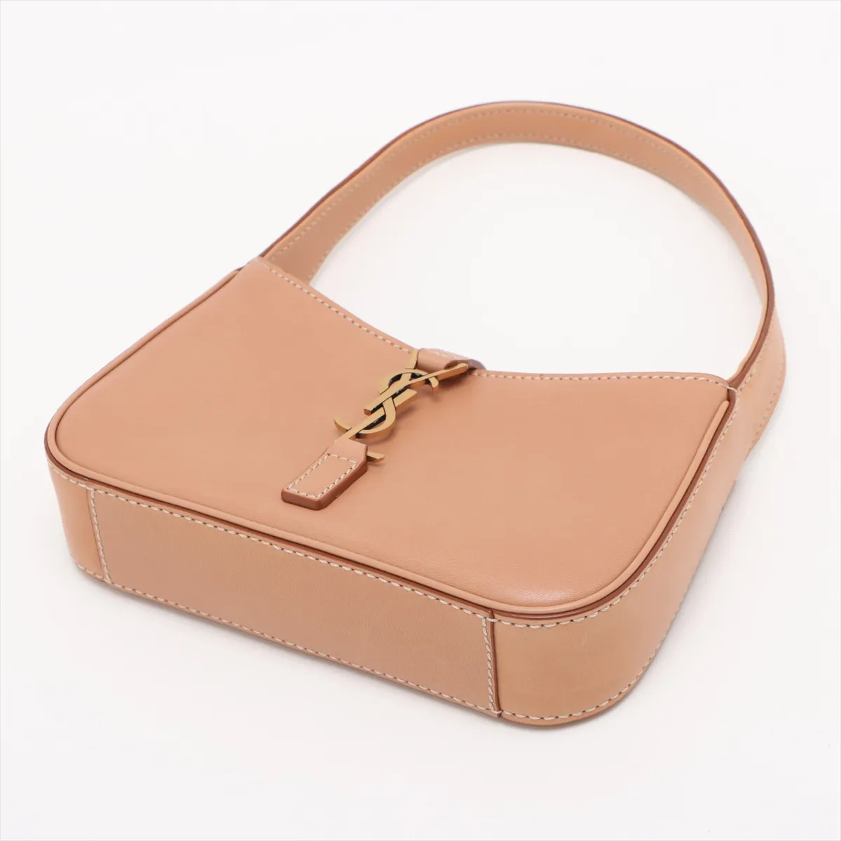 Mini Hobo Leather Shoulder Bag, Brown, 710318 — view 3