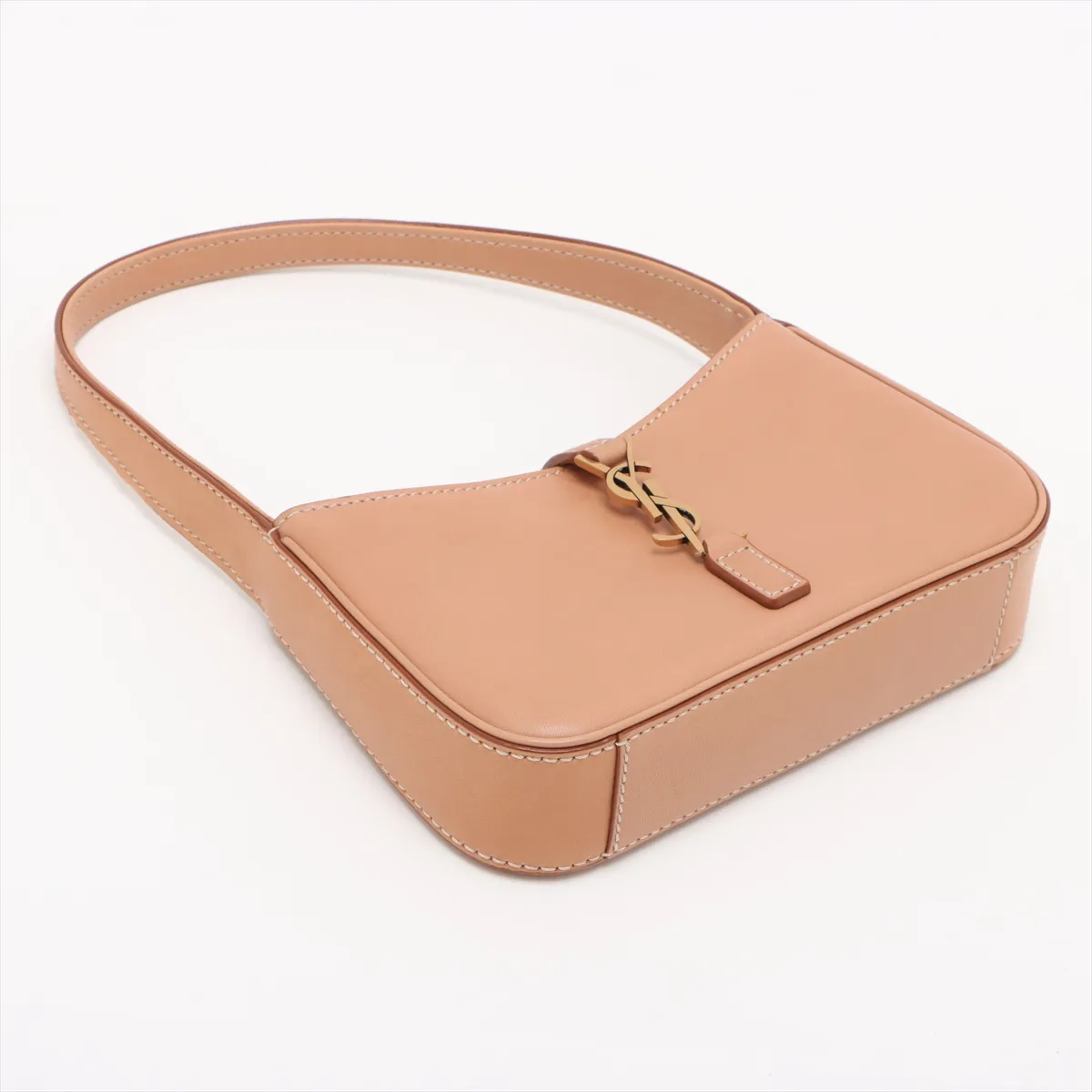 Mini Hobo Leather Shoulder Bag, Brown, 710318 — view 4