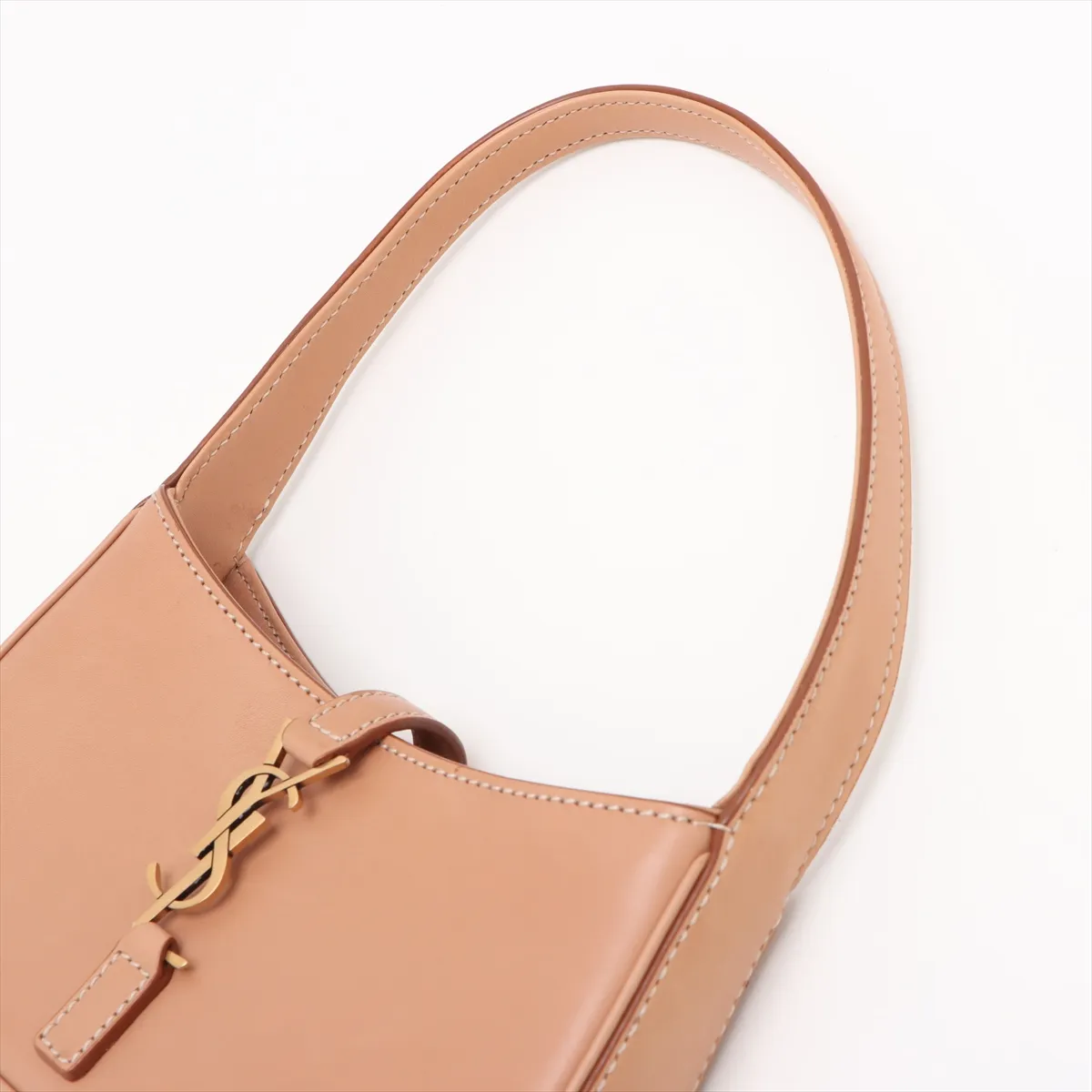 Mini Hobo Leather Shoulder Bag, Brown, 710318 — view 5