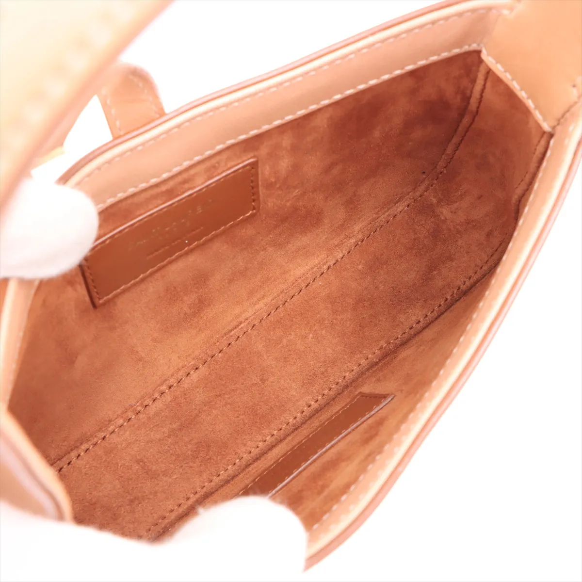 Mini Hobo Leather Shoulder Bag, Brown, 710318 — view 6