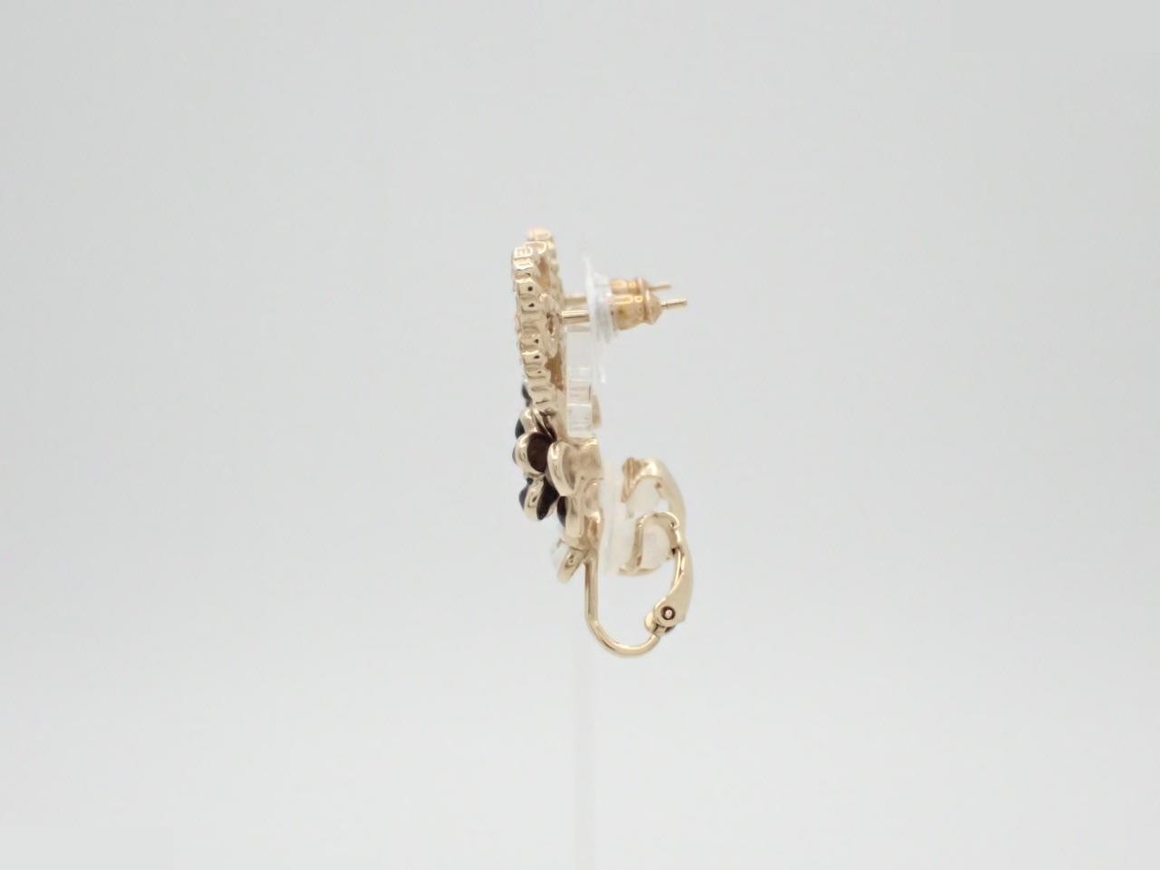 Camellia Coco Mark Rhinestone Earrings A21C — view 3