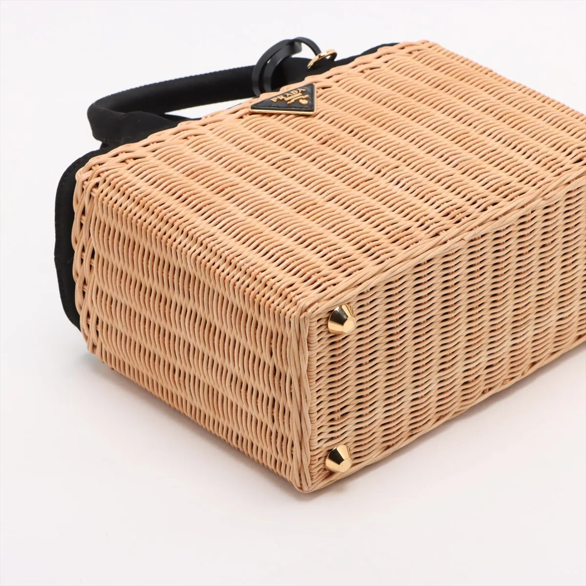 Canapa Wicker Rattan 2WAY Handbag Beige x Black 1BG835 — view 4