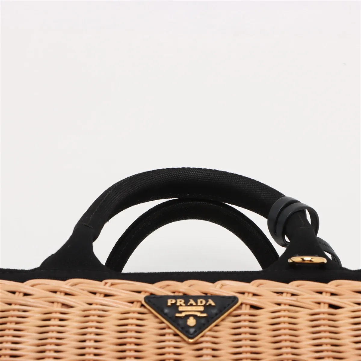 Canapa Wicker Rattan 2WAY Handbag Beige x Black 1BG835 — view 6