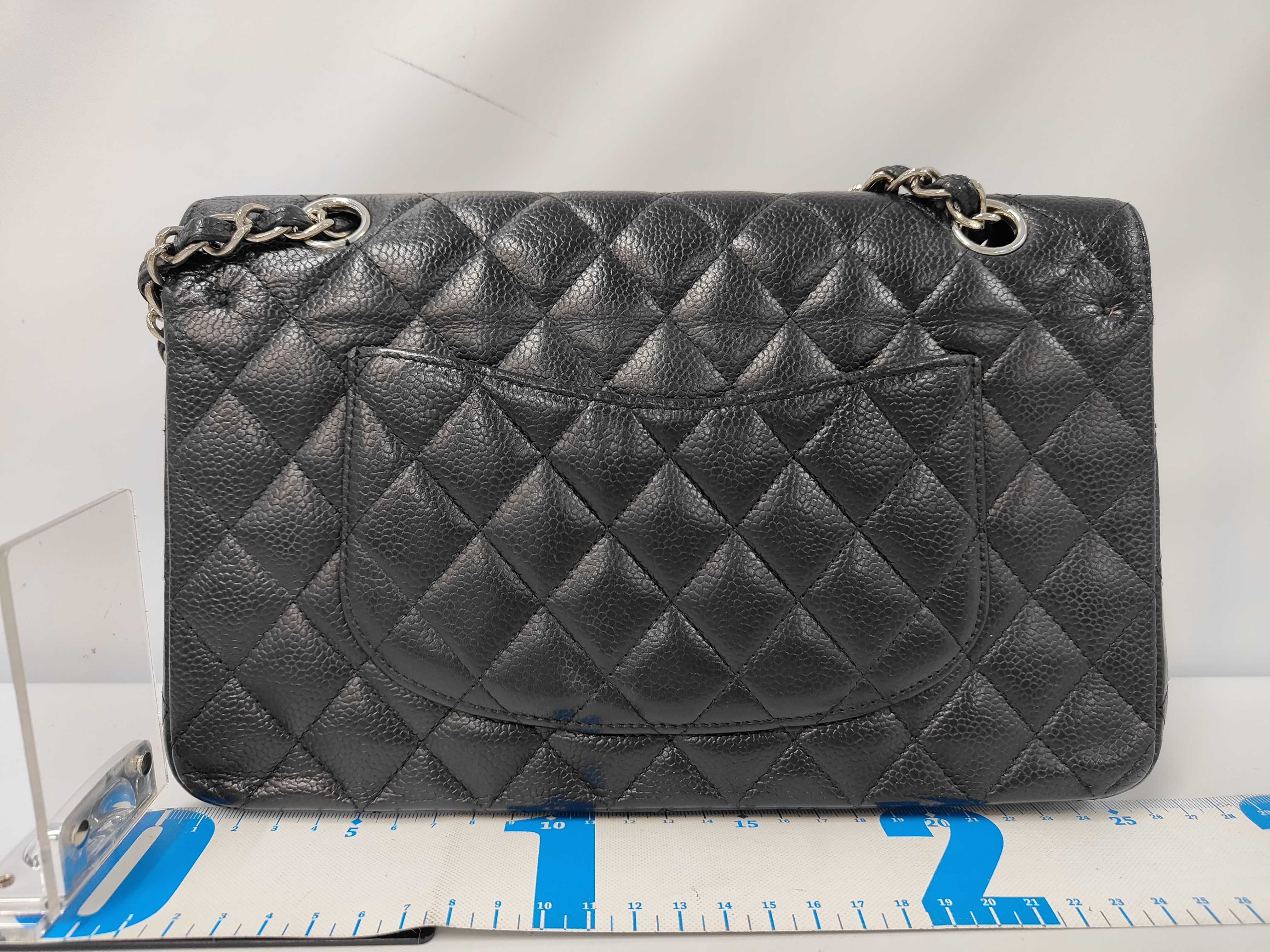 CF Black x Silver Hardware Calfskin Quilted Shoulder Bag — view 2
