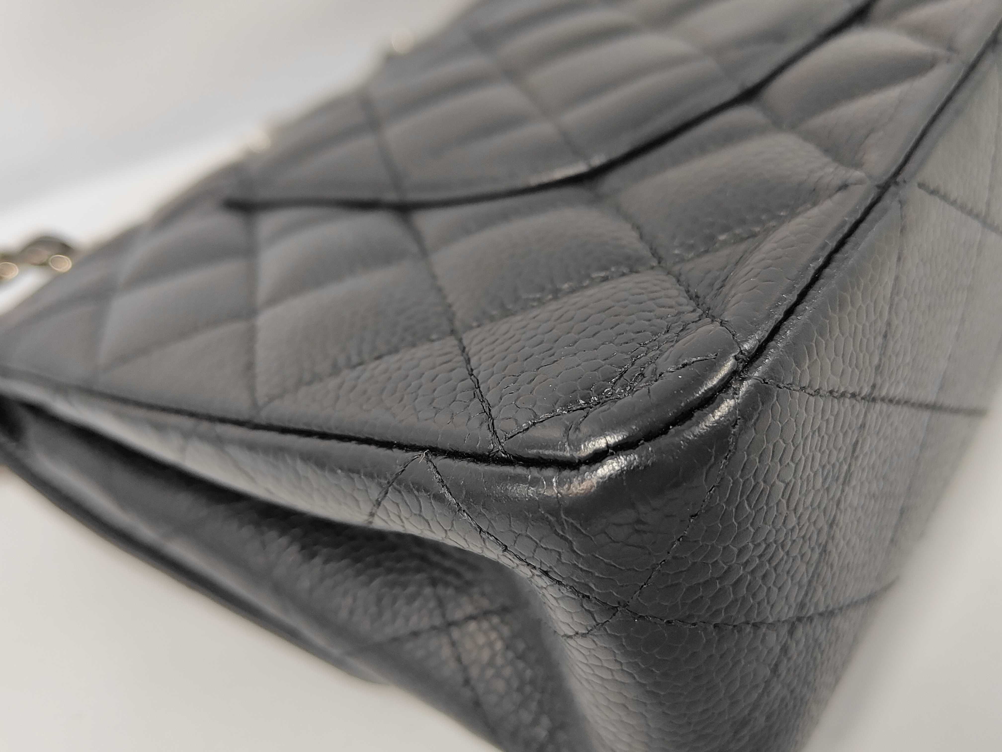 CF Black x Silver Hardware Calfskin Quilted Shoulder Bag — view 4