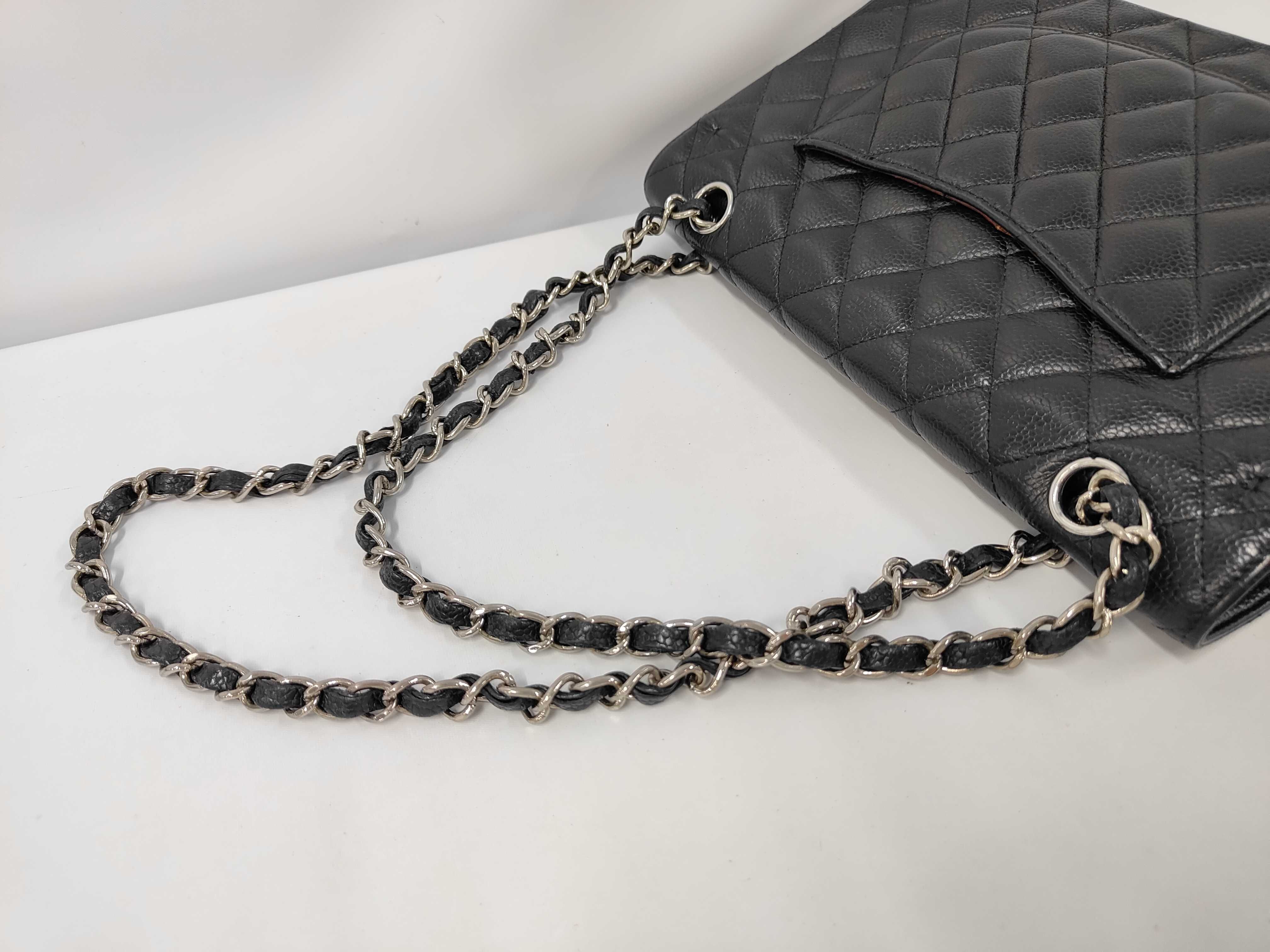 CF Black x Silver Hardware Calfskin Quilted Shoulder Bag — view 5