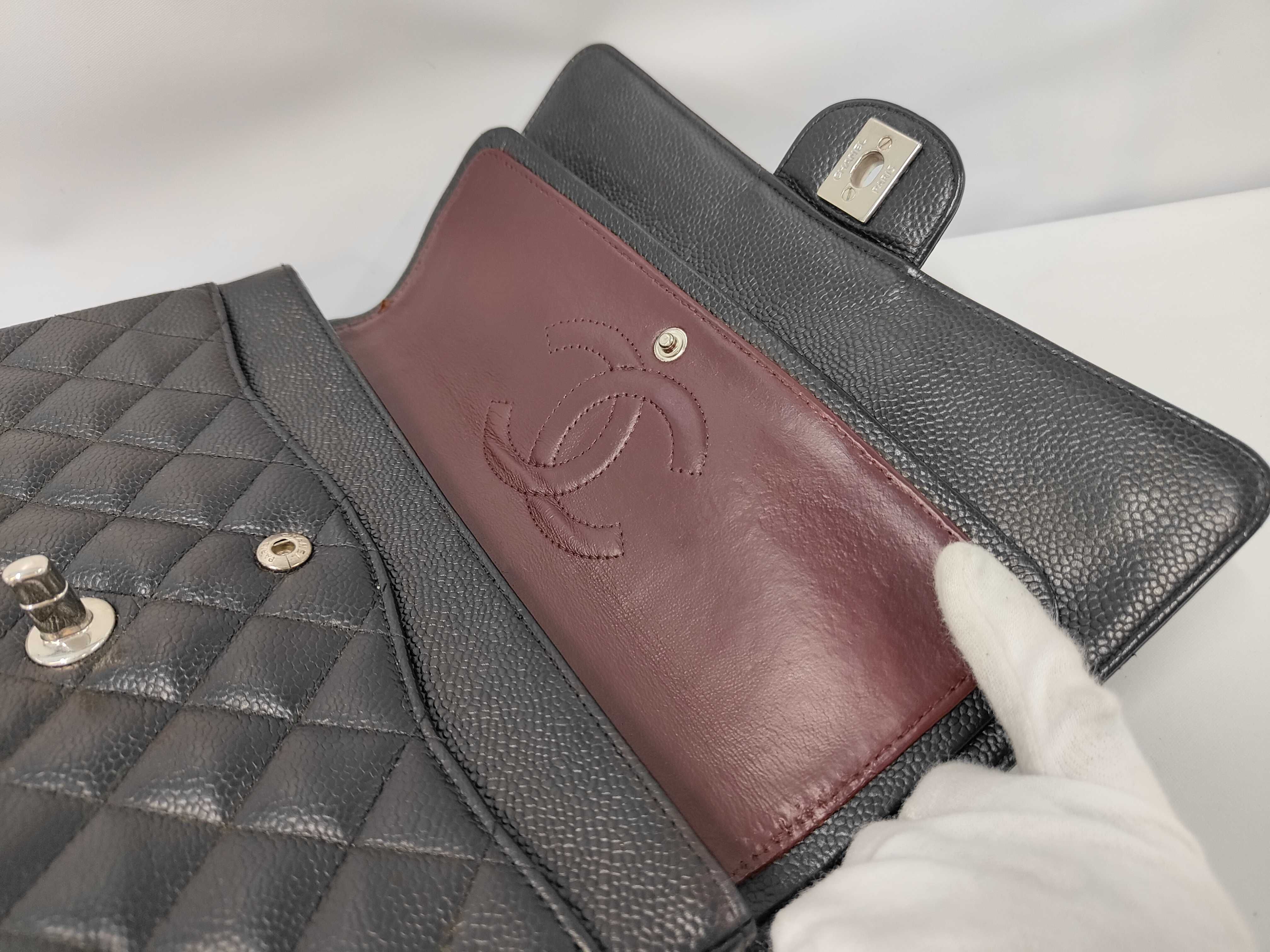 CF Black x Silver Hardware Calfskin Quilted Shoulder Bag — view 7